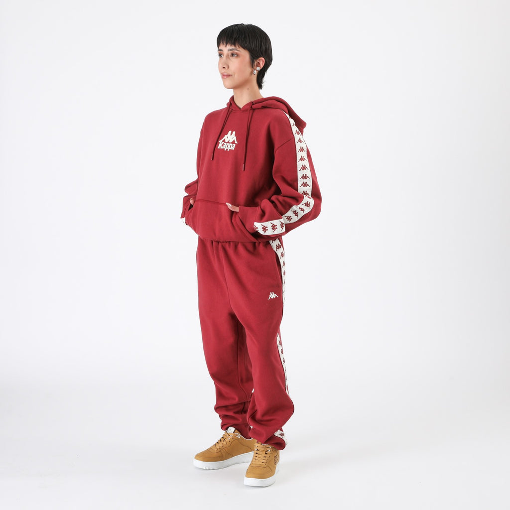 Polerón Kappa Men Hoodie Banda Burgundy Omini White