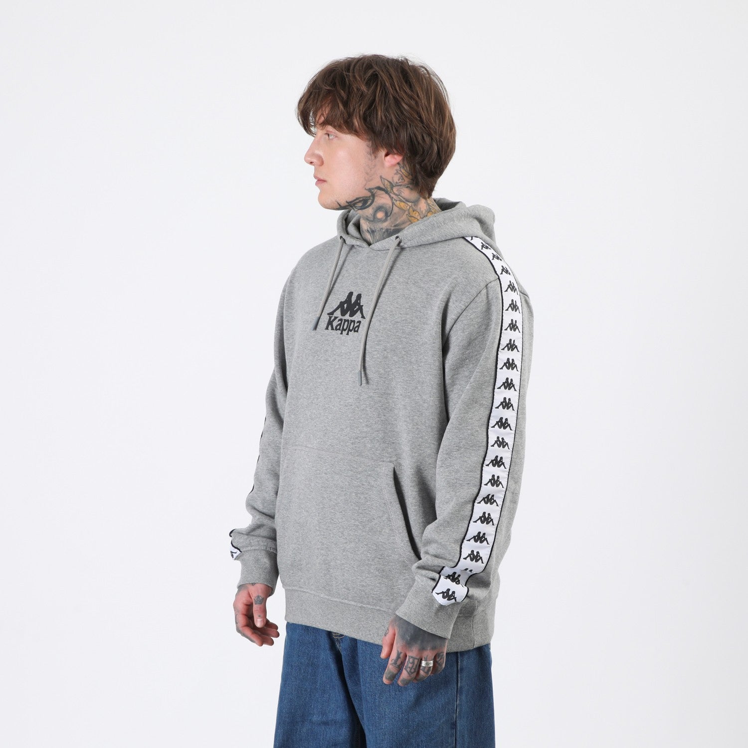Polerón Kappa Men Hoodie Banda Grey Omini Black