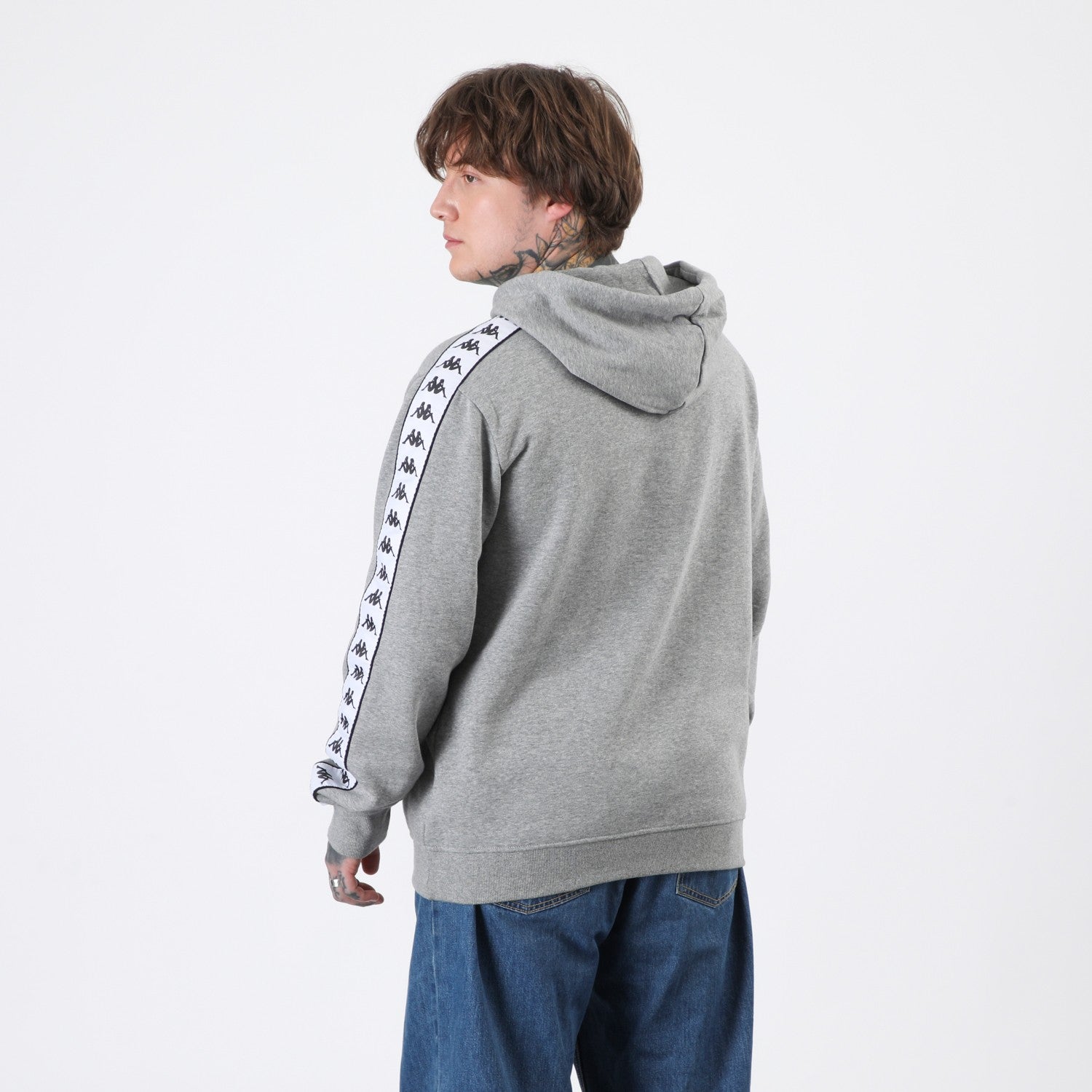 Polerón Kappa Men Hoodie Banda Grey Omini Black