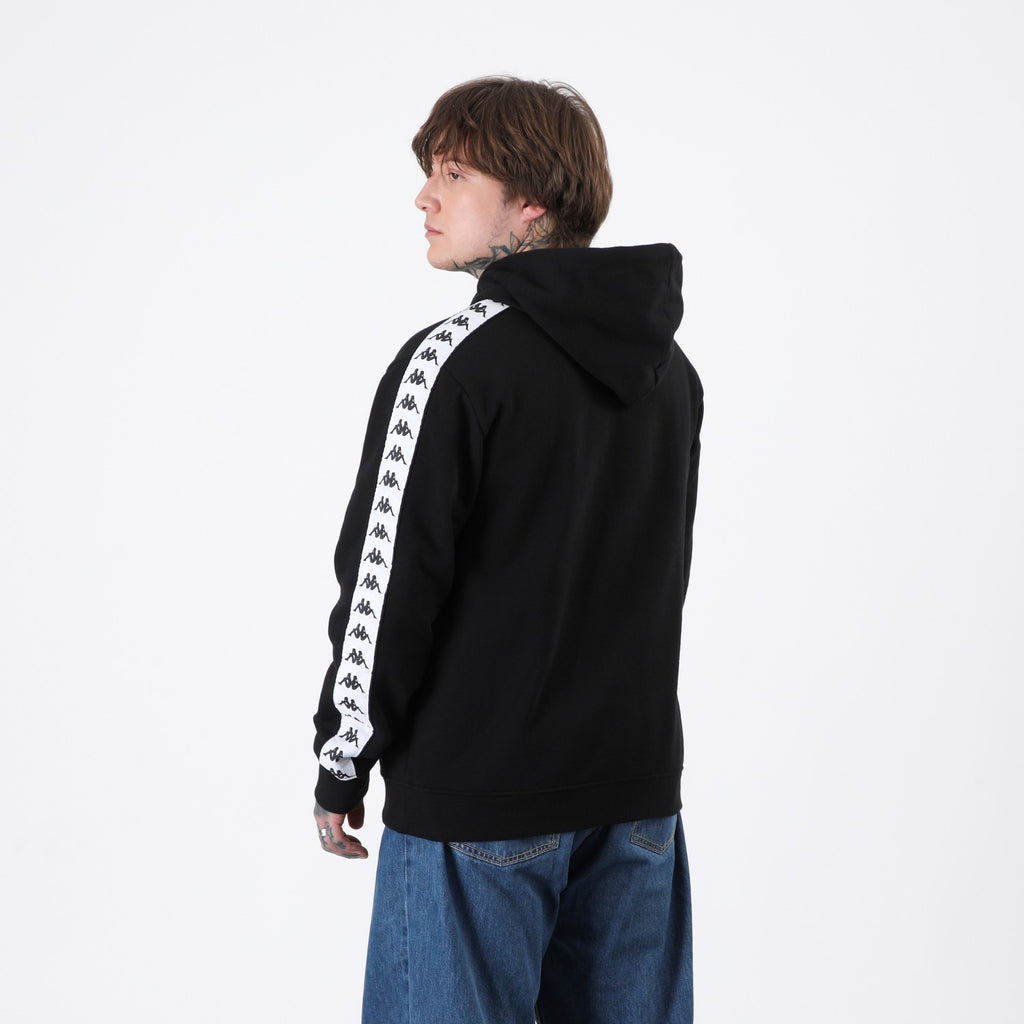Polerón Kappa Men Hoodie Banda Black White Omini White