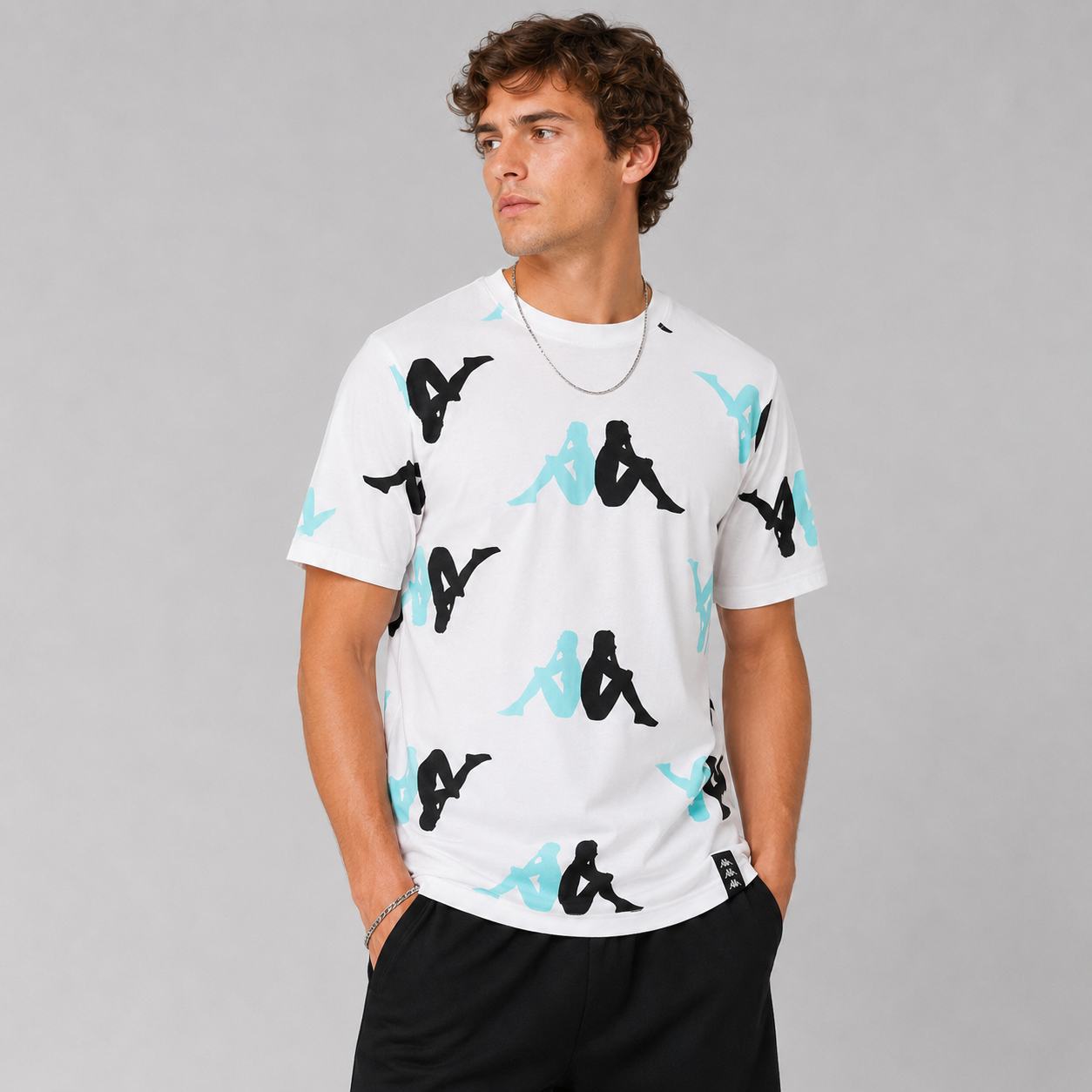 Polera Men White Omini Cian Black
