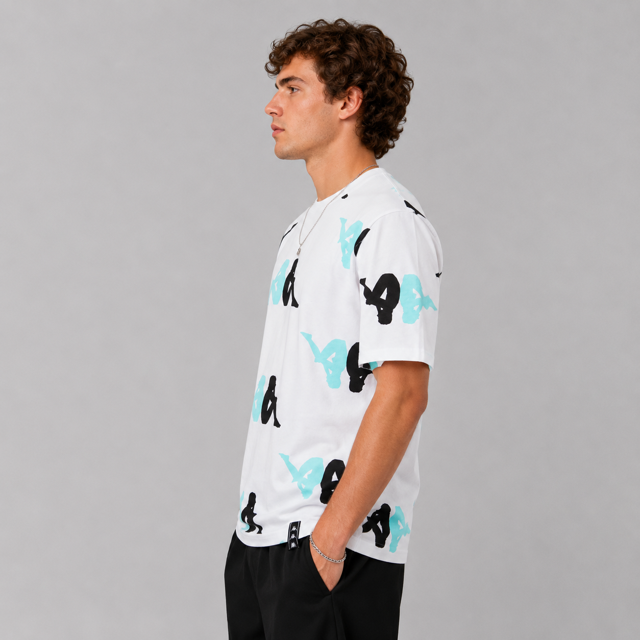 Polera Men White Omini Cian Black