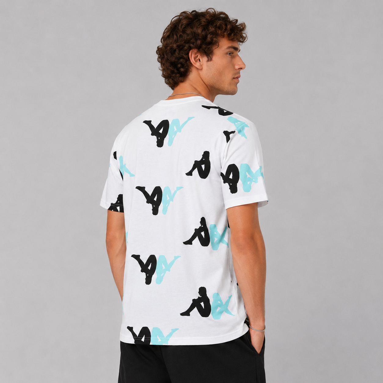 Polera Men White Omini Cian Black