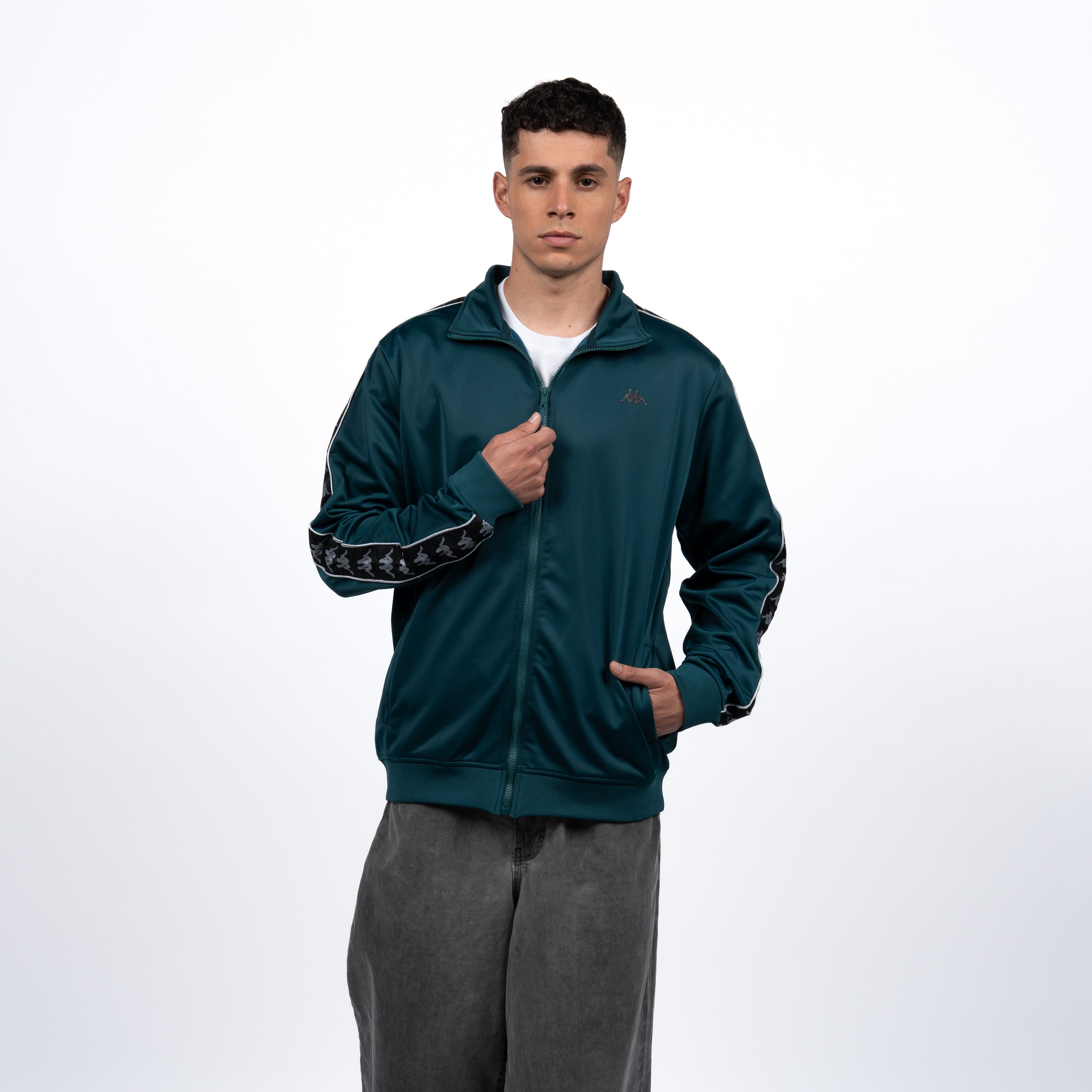 Polerón Kappa Full Zipper Green Banda