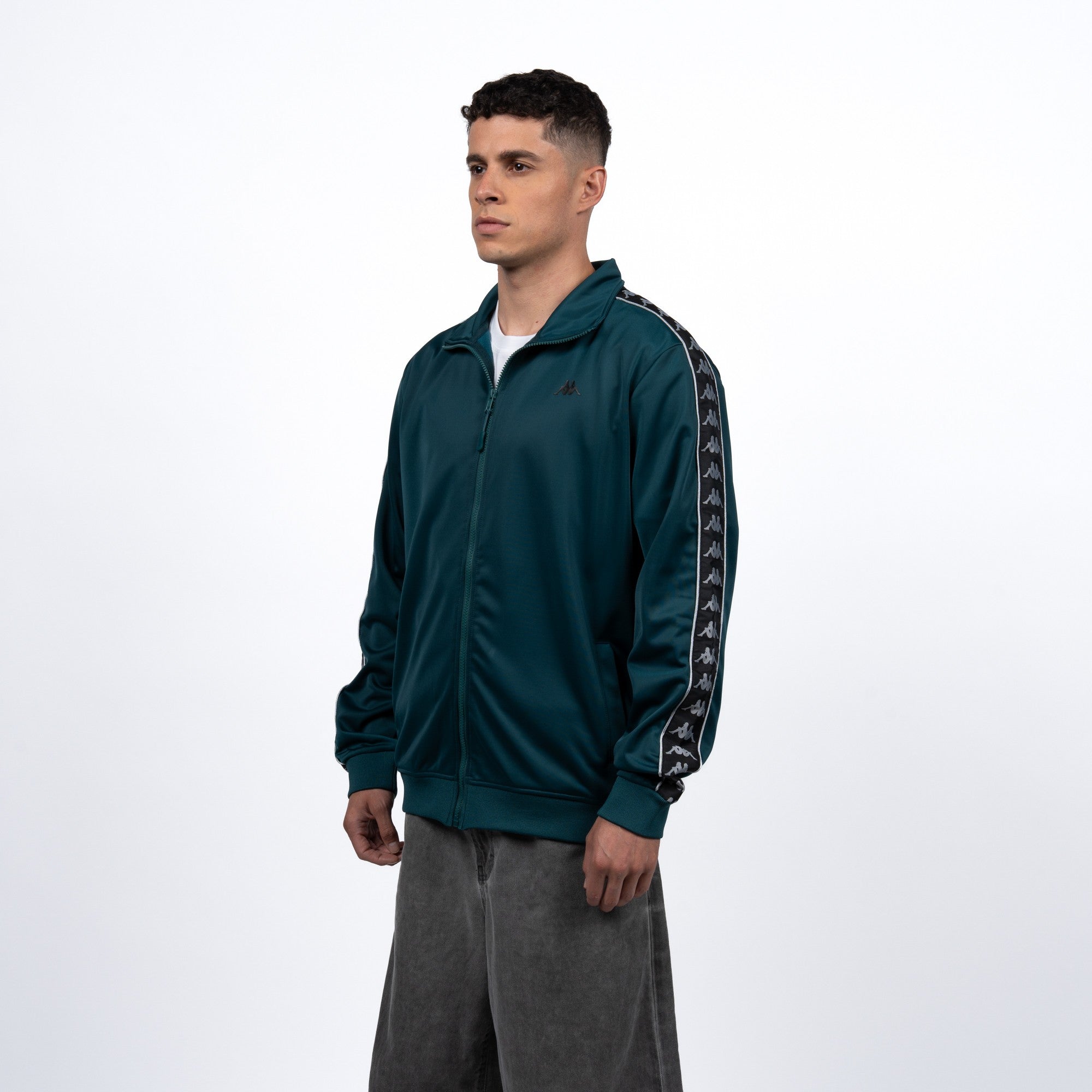 Polerón Kappa Full Zipper Green Banda