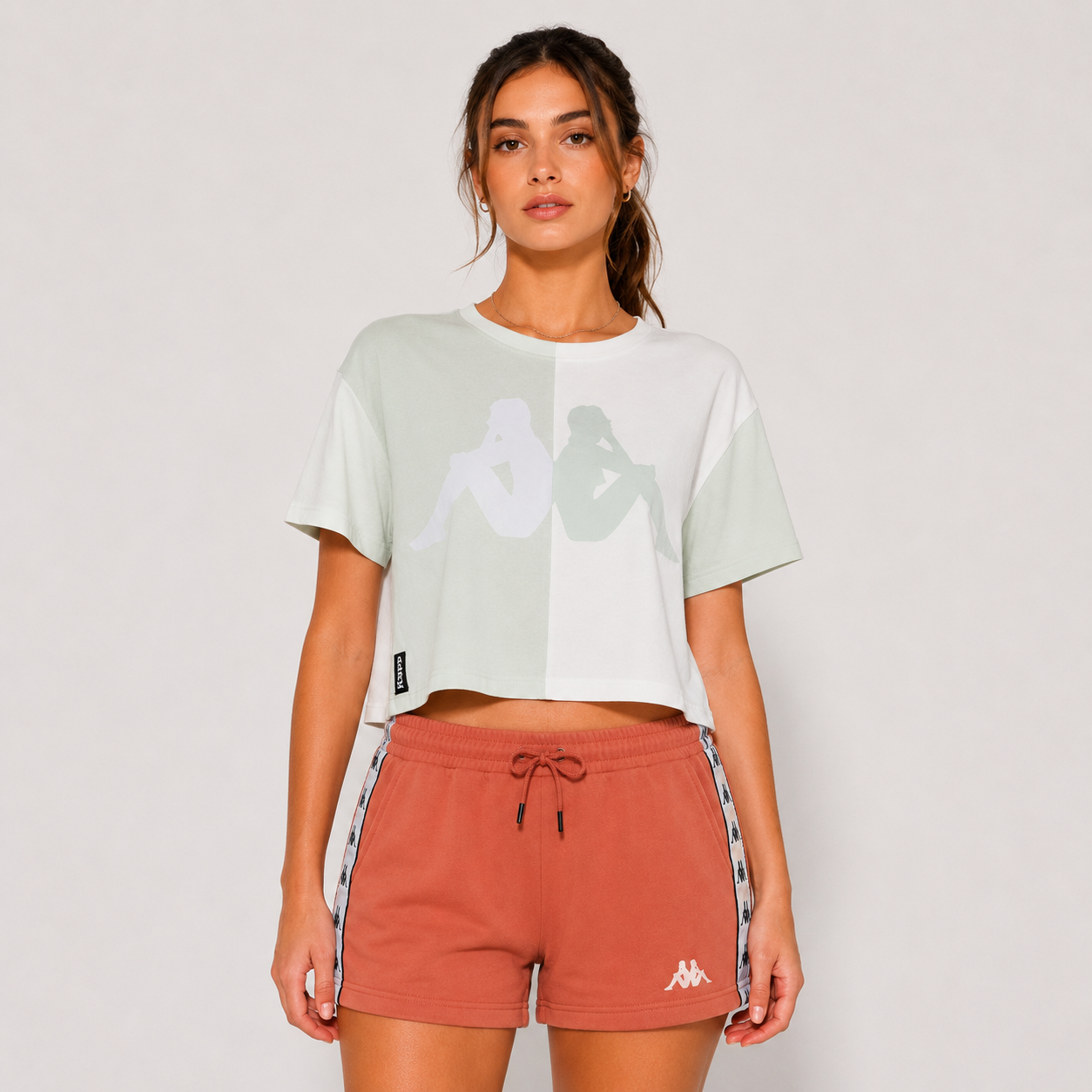 Crop Top Women Split Mint White Omini