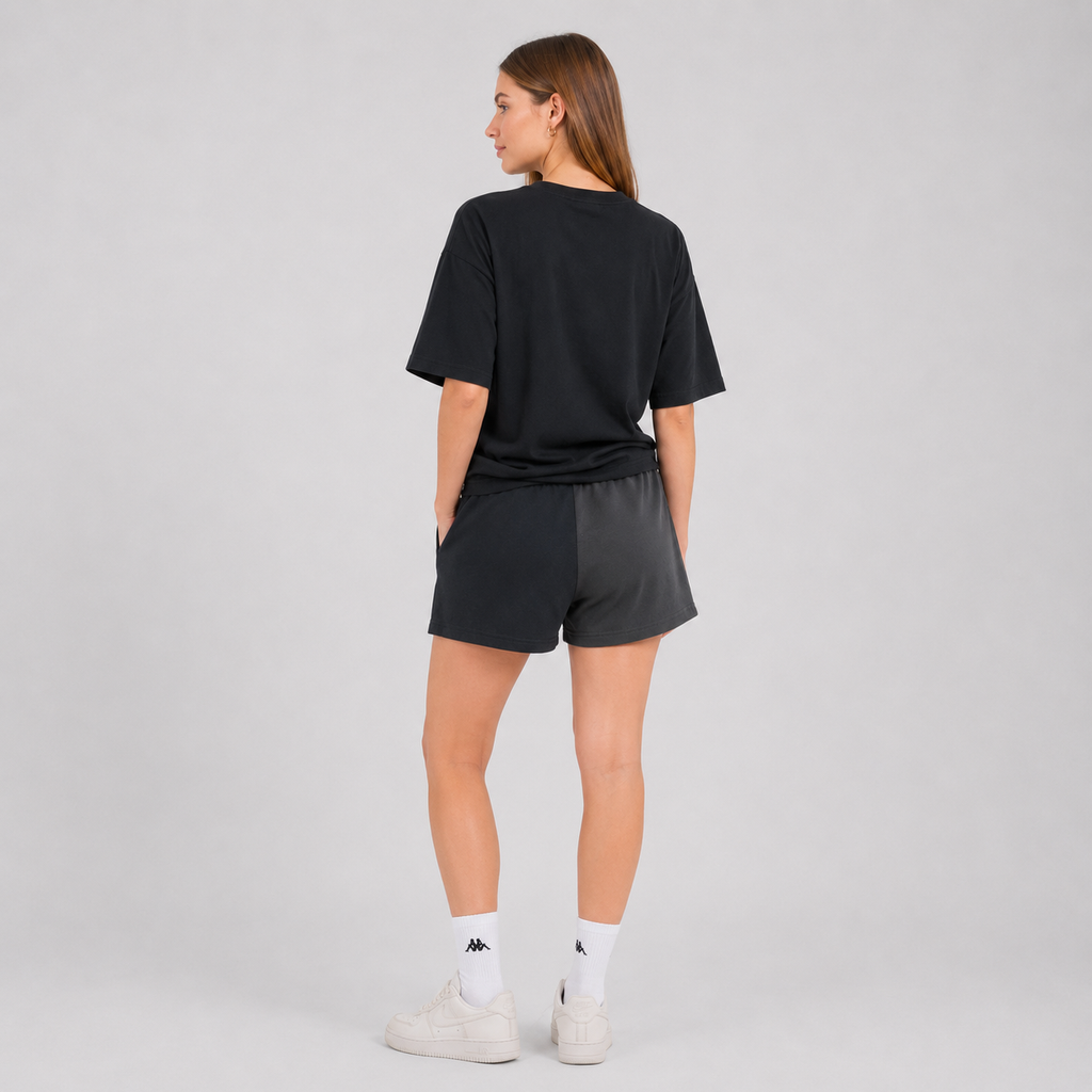 Short Women Split Black Grey