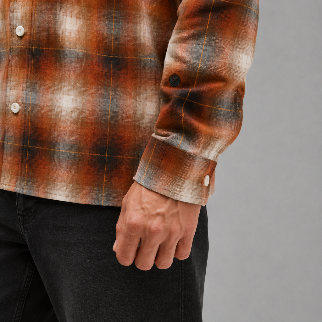 Camisa Stance Lowell Button Up Brown