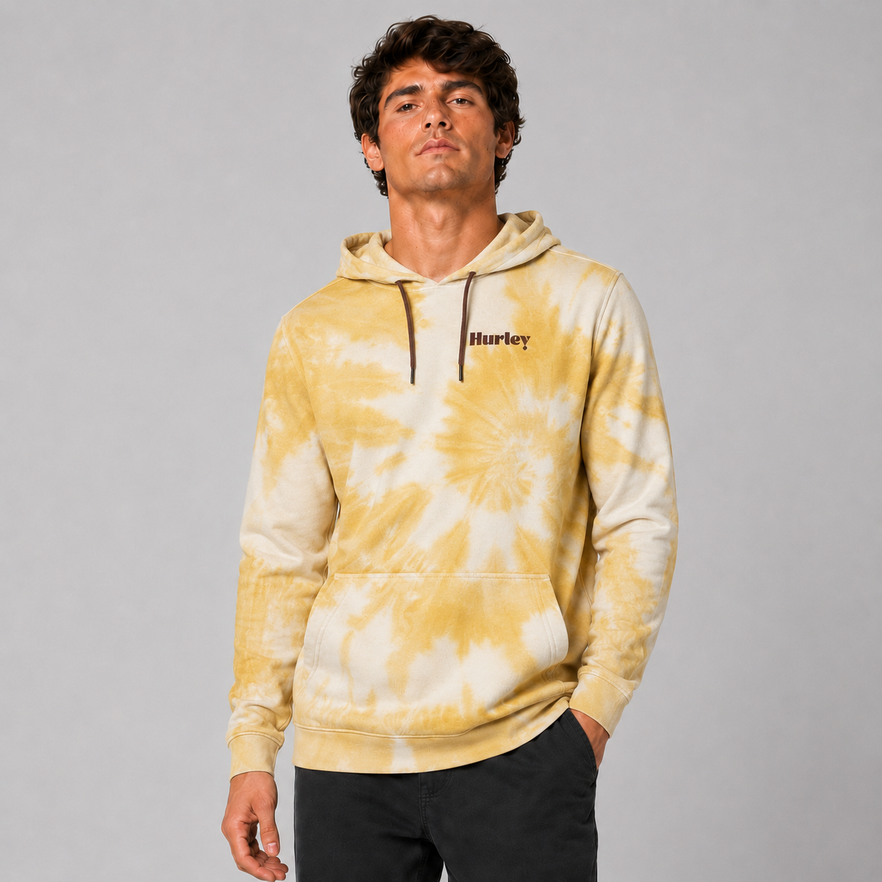 Poleron Hoodie Tidal Wave Tie Dye Fleece Bone