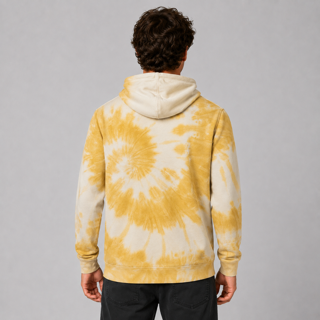 Poleron Hoodie Tidal Wave Tie Dye Fleece Bone