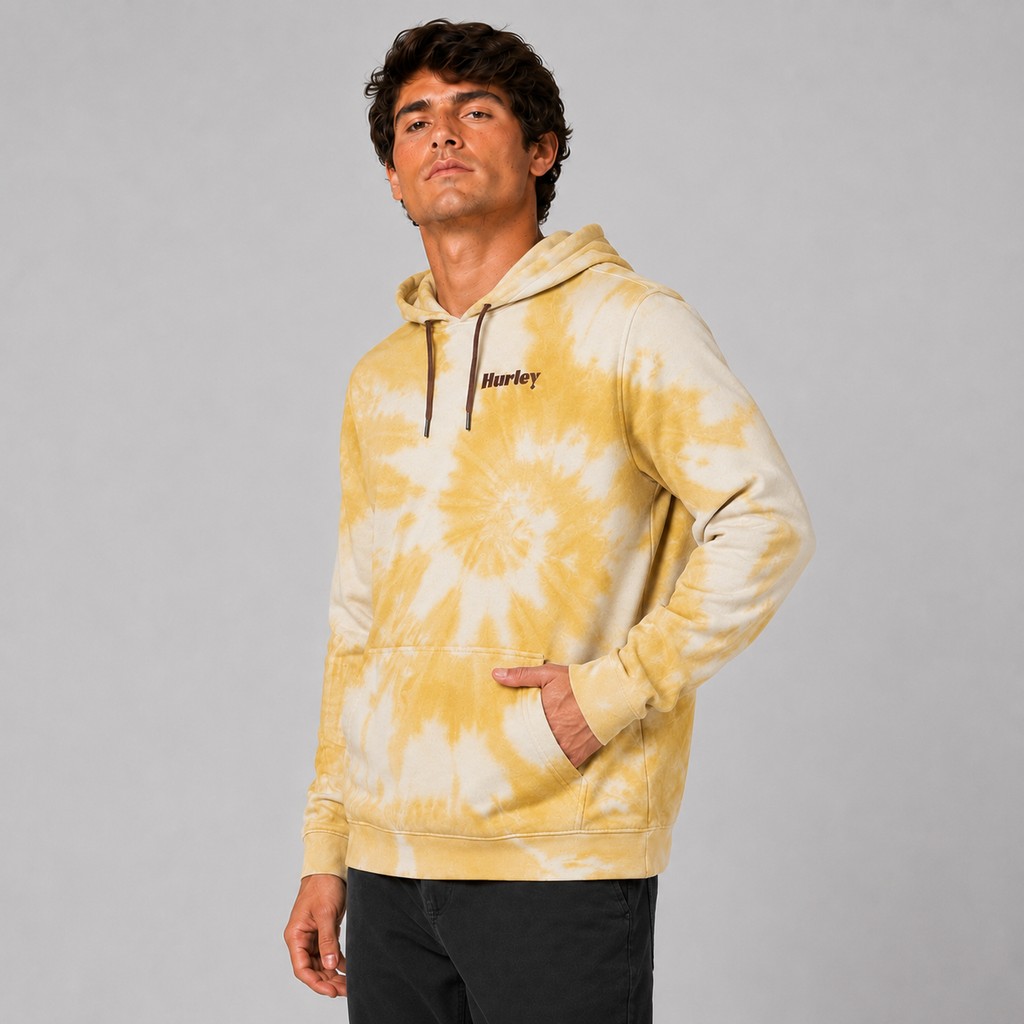 Poleron Hoodie Tidal Wave Tie Dye Fleece Bone