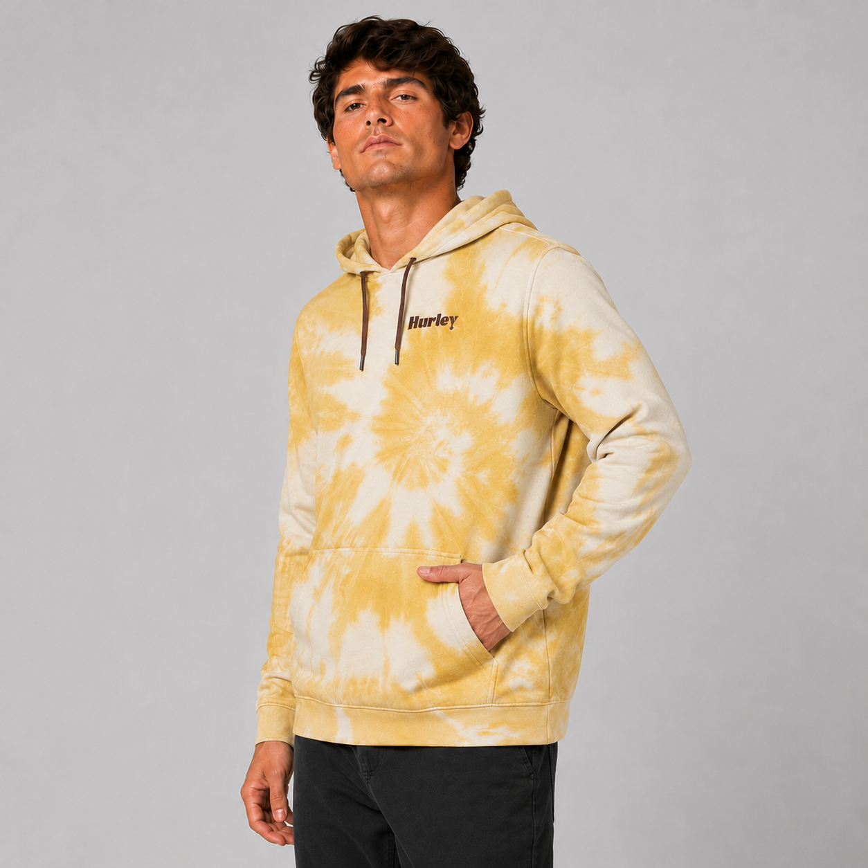 Poleron Hoodie Tidal Wave Tie Dye Fleece Bone