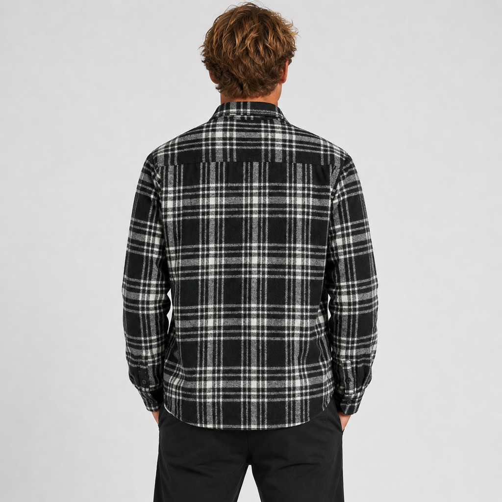 Camisa Hurley Union Plaid Black White