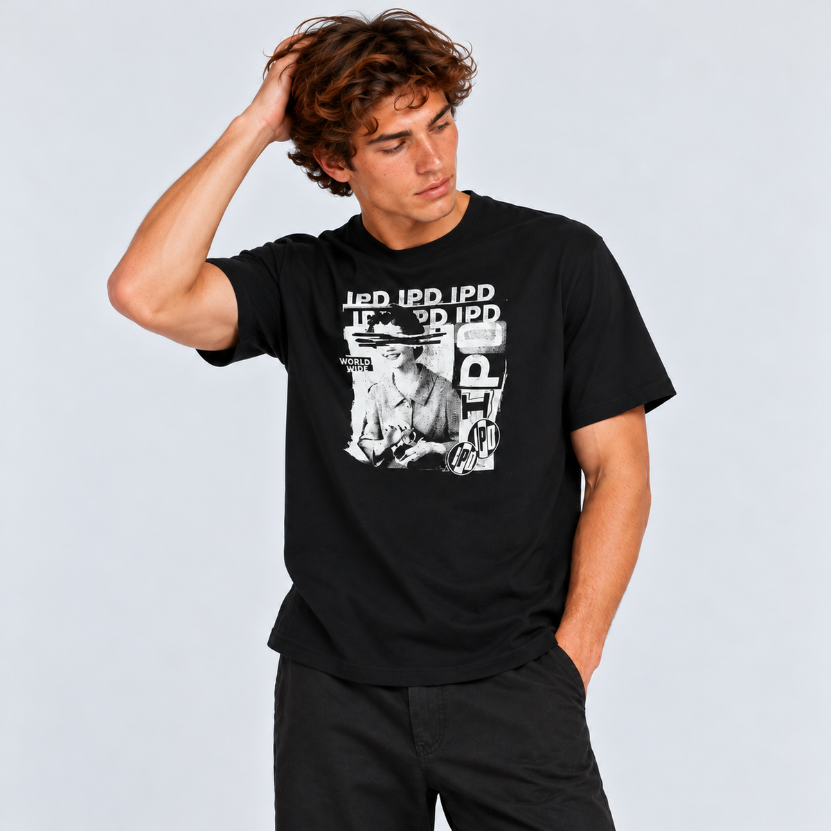 Polera Men IPD Faceplant Y2K Black