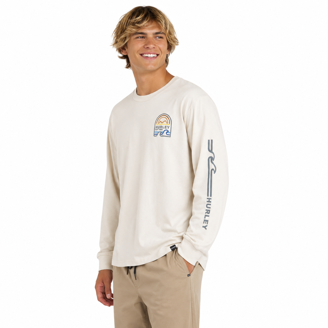 Polera Men Manga Larga Everyday Location Bone