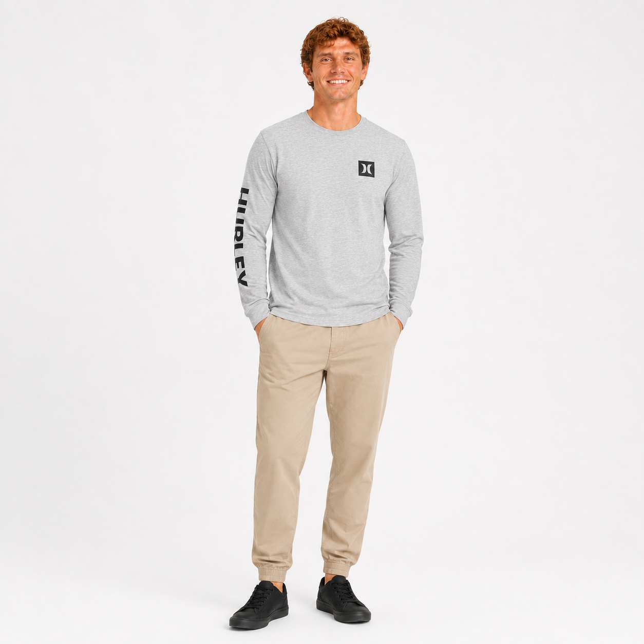 Polera Manga Larga Everyday The Box Dark Heather Grey