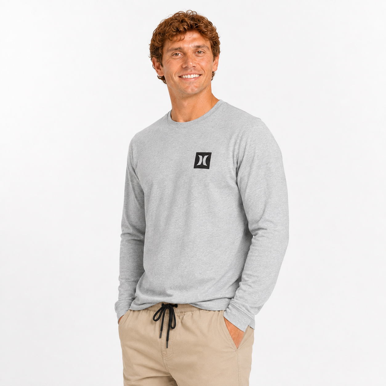 Polera Manga Larga Everyday The Box Dark Heather Grey