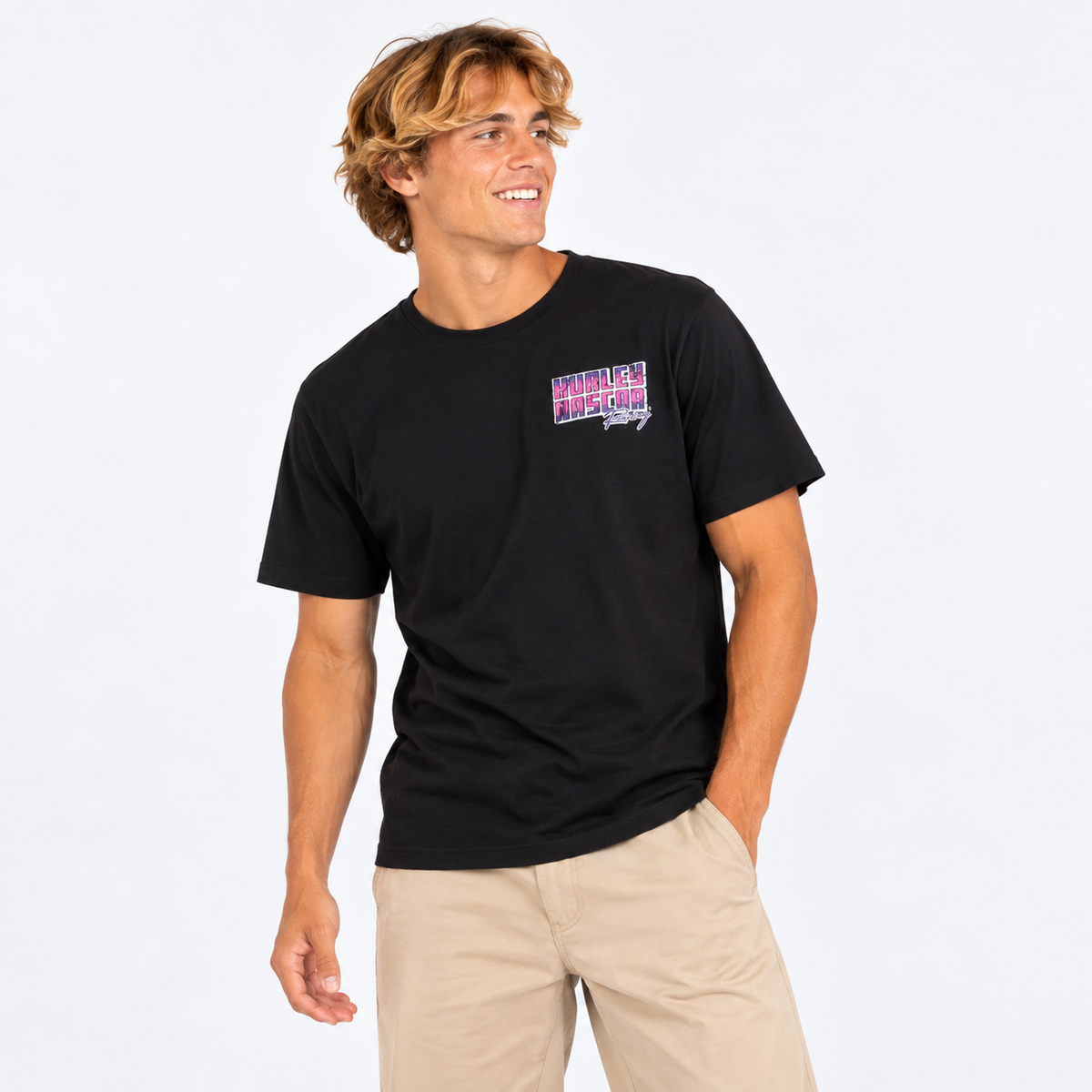 Polera Faster Nascar ss Negro