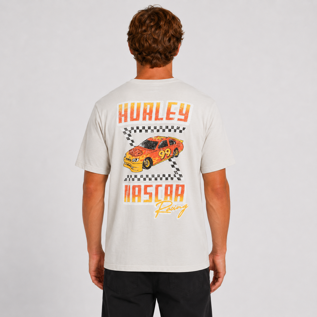 Polera Faster Nascar ss Blanco