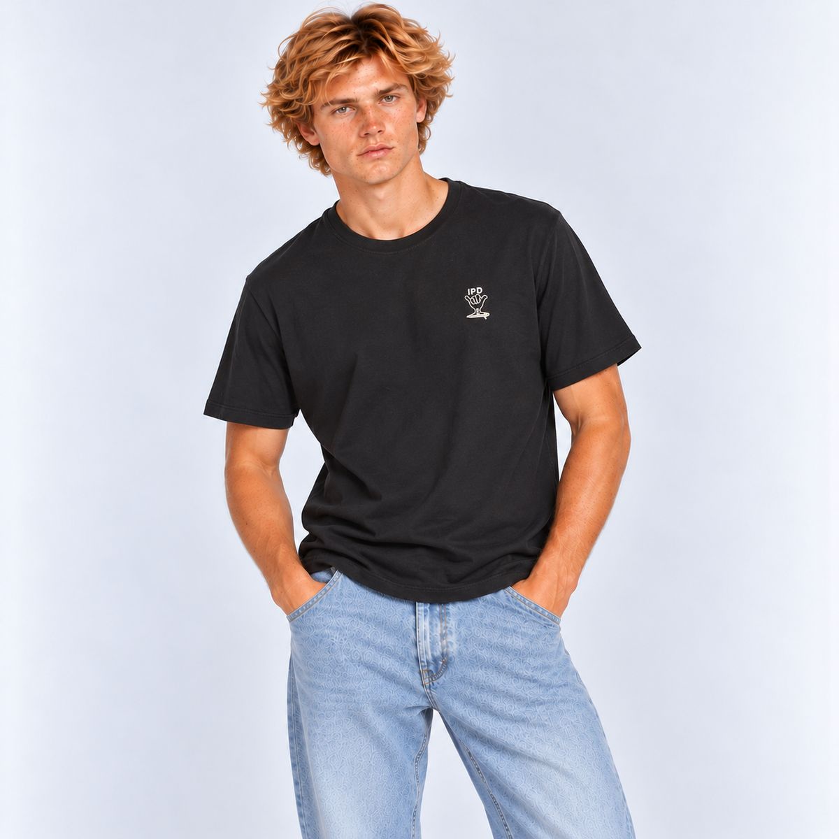 Polera Men IPD Shaka Everyday Faded Black