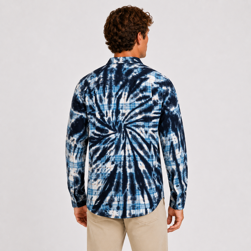 Camisa Portland Tiedye White Blue Black