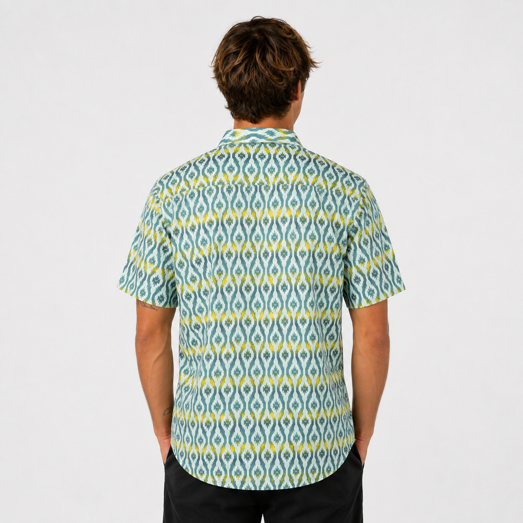 Camisa Men Wedge Organic Short Sleeve Light Blue