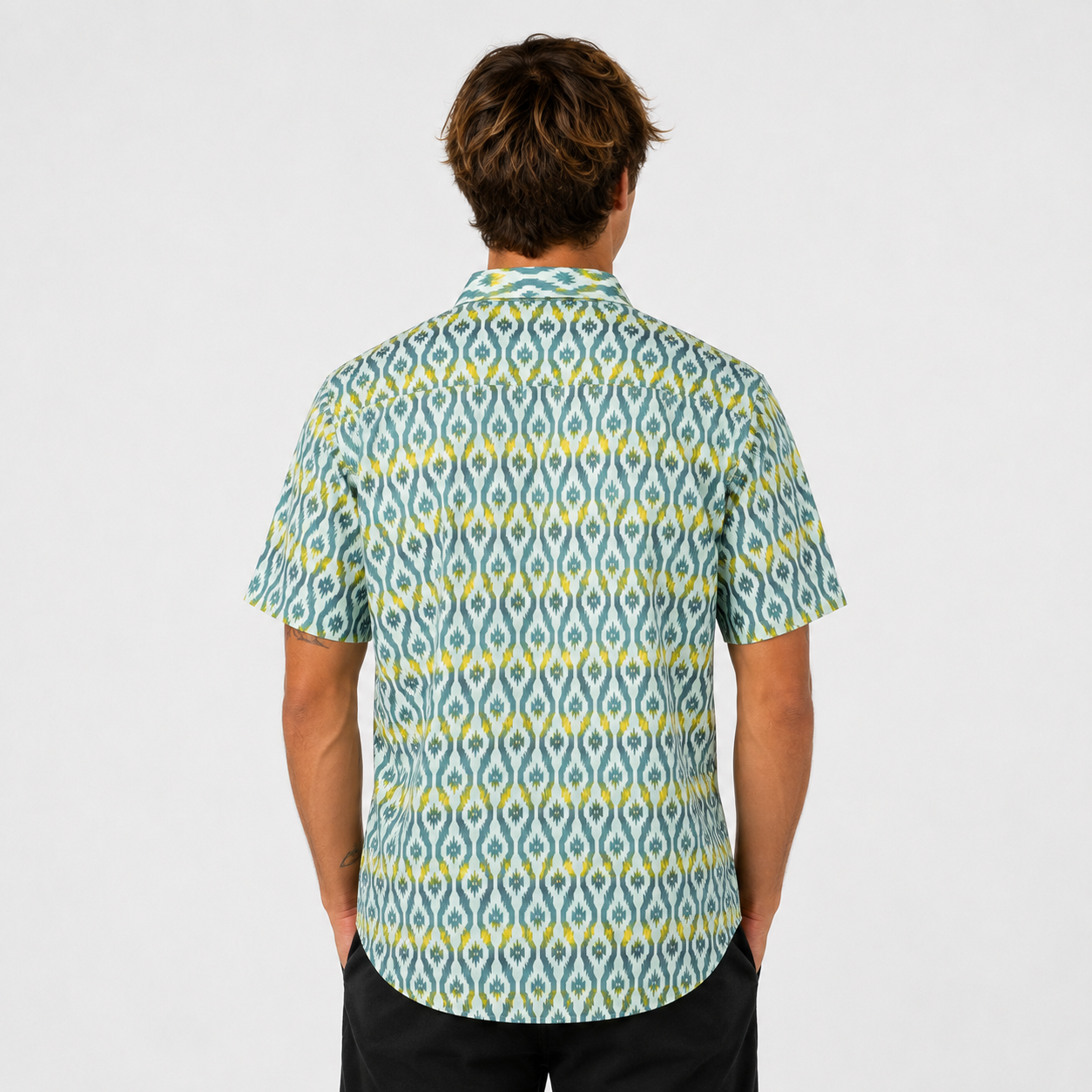 Camisa Men Wedge Organic Short Sleeve Light Blue