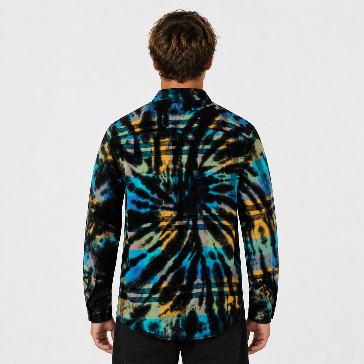 Camisa Portland Tiedye Aqua Black