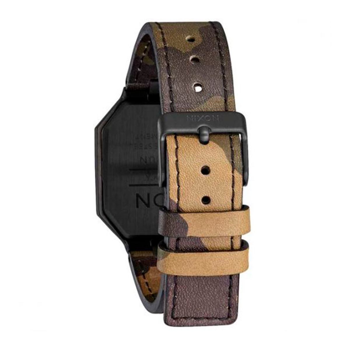 Reloj Nixon Re-Run Leather Black Camo Red