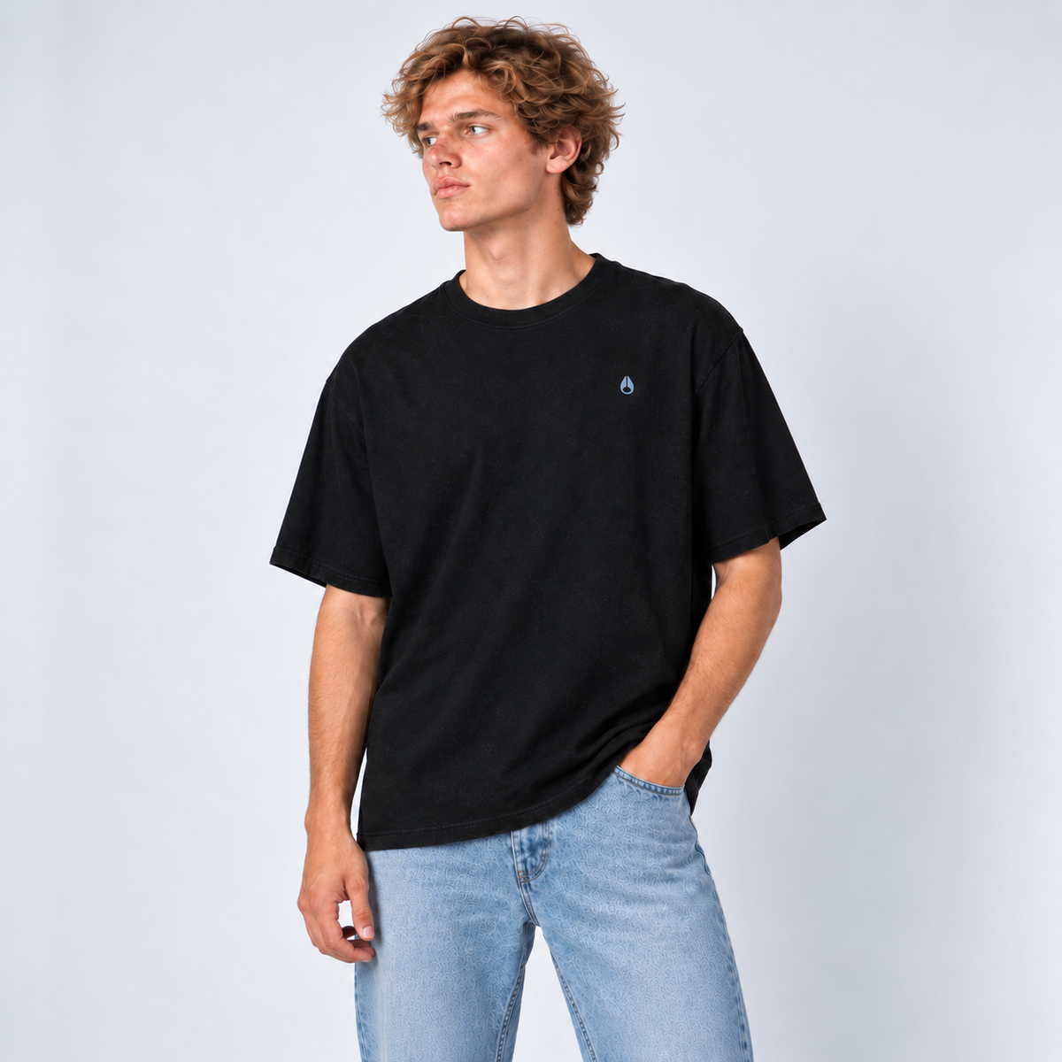Polera Nixon Men Blue Snake Black