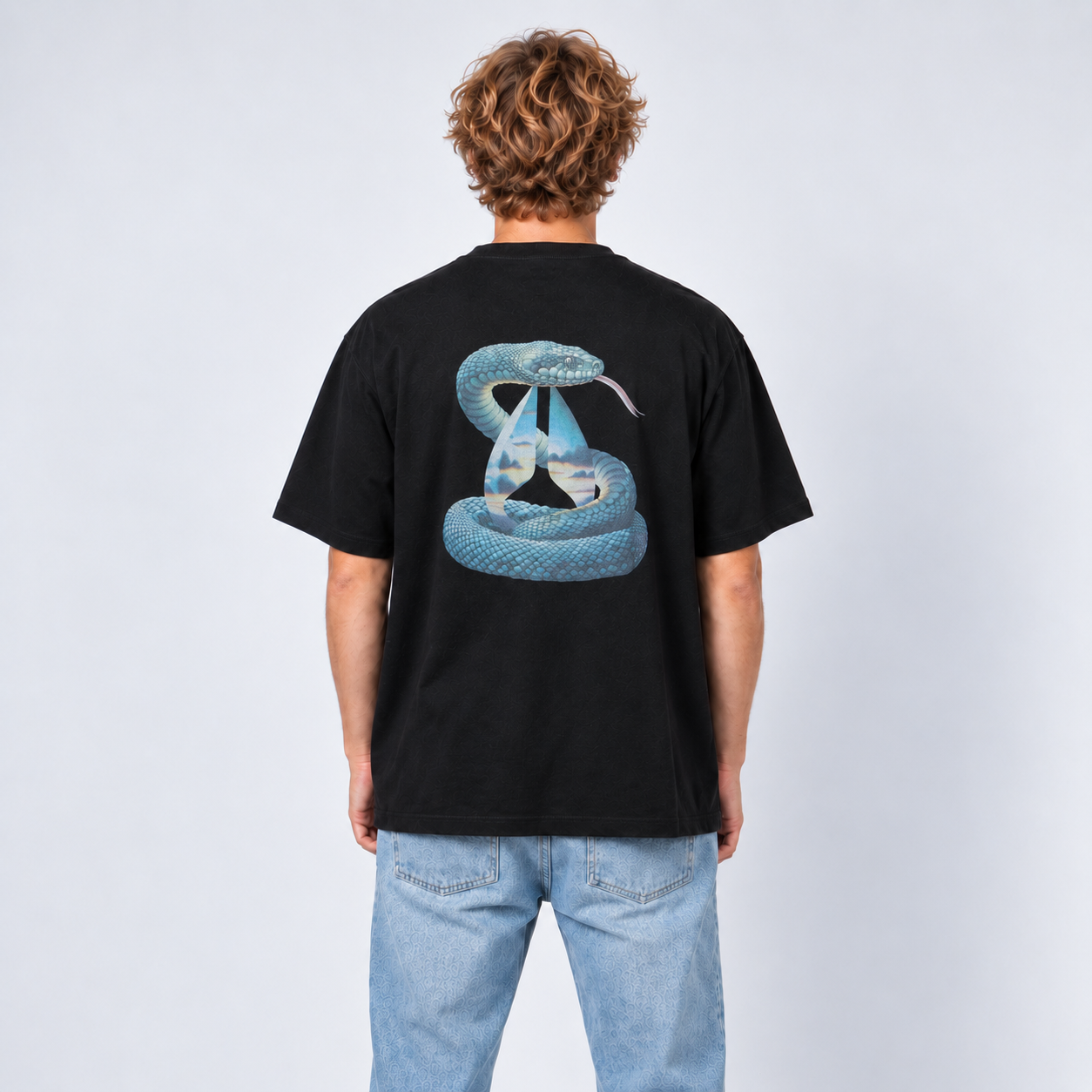 Polera Nixon Men Blue Snake Black