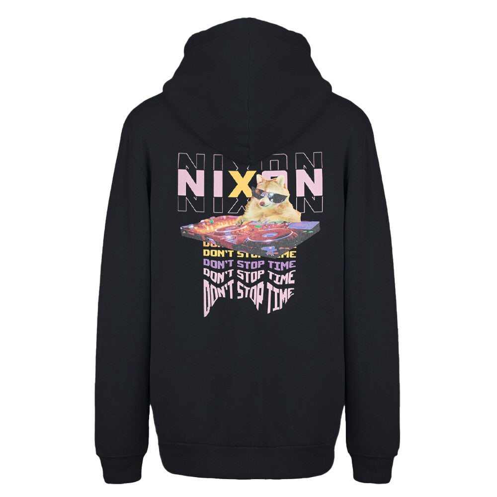 Polerón Nixon Men Hoodie Don't Stop Time Racoon Black