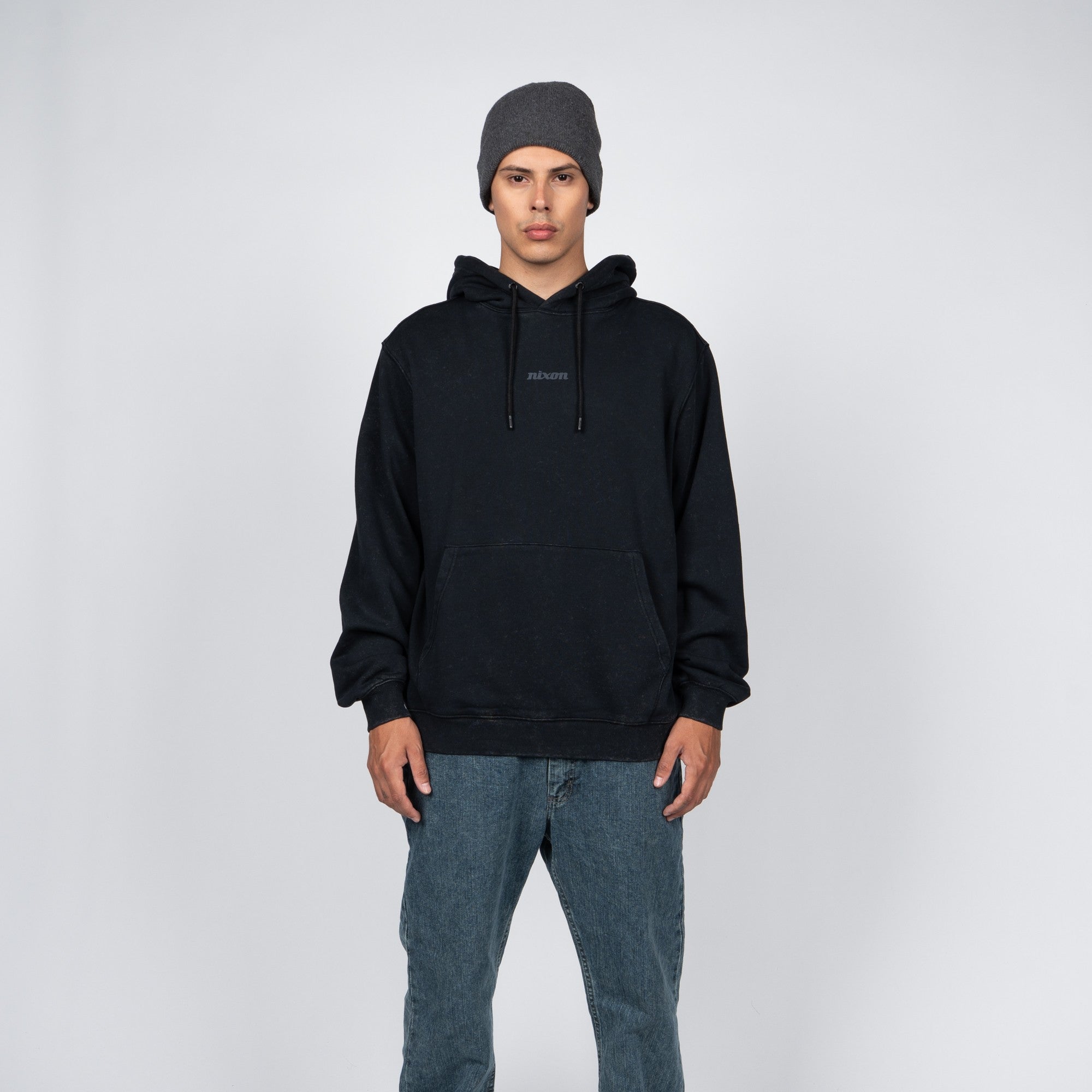 Polerón Hoodie Nixon Men Tiny Logo Black