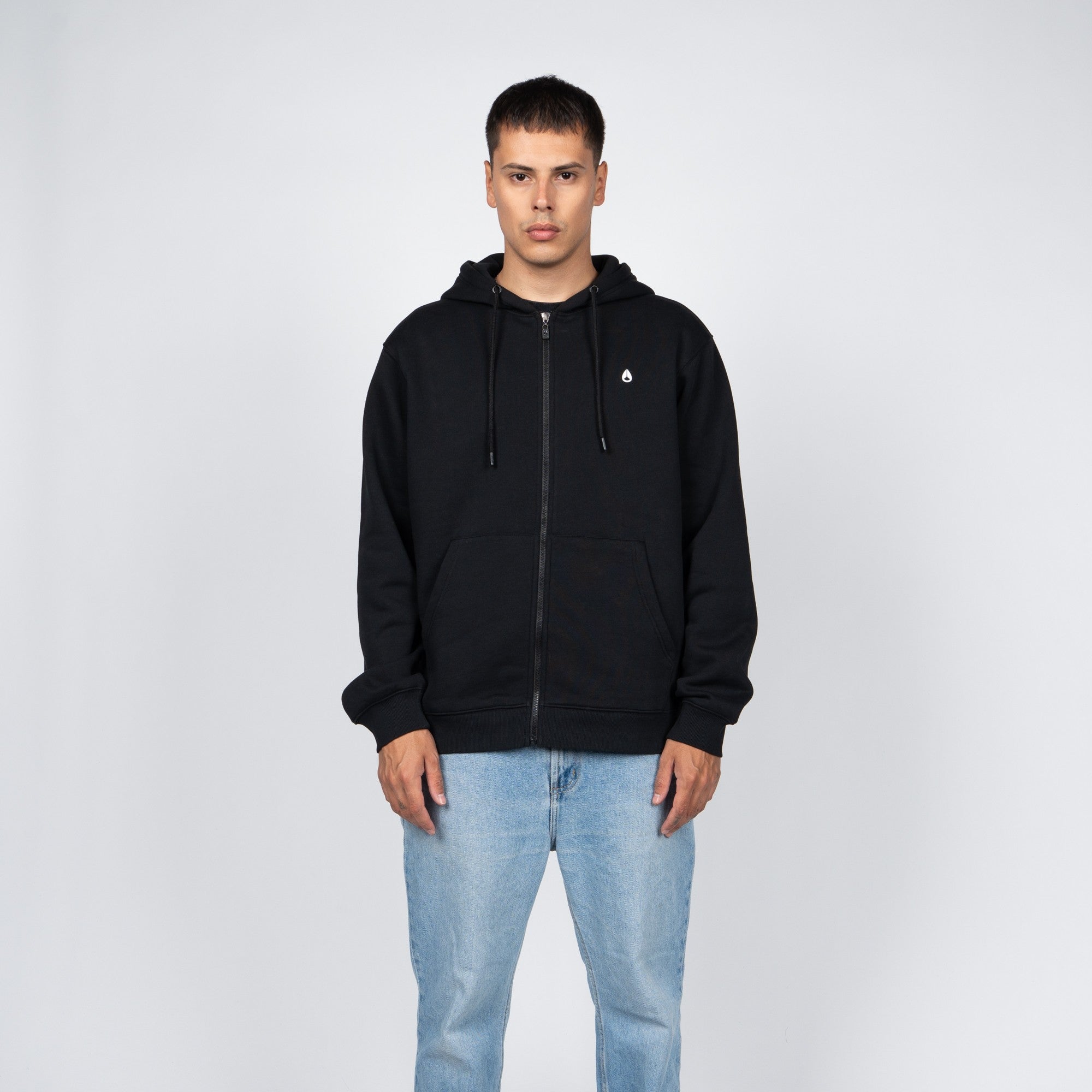 Polerón Full Zipper Nixon Men Tiny Logo Black