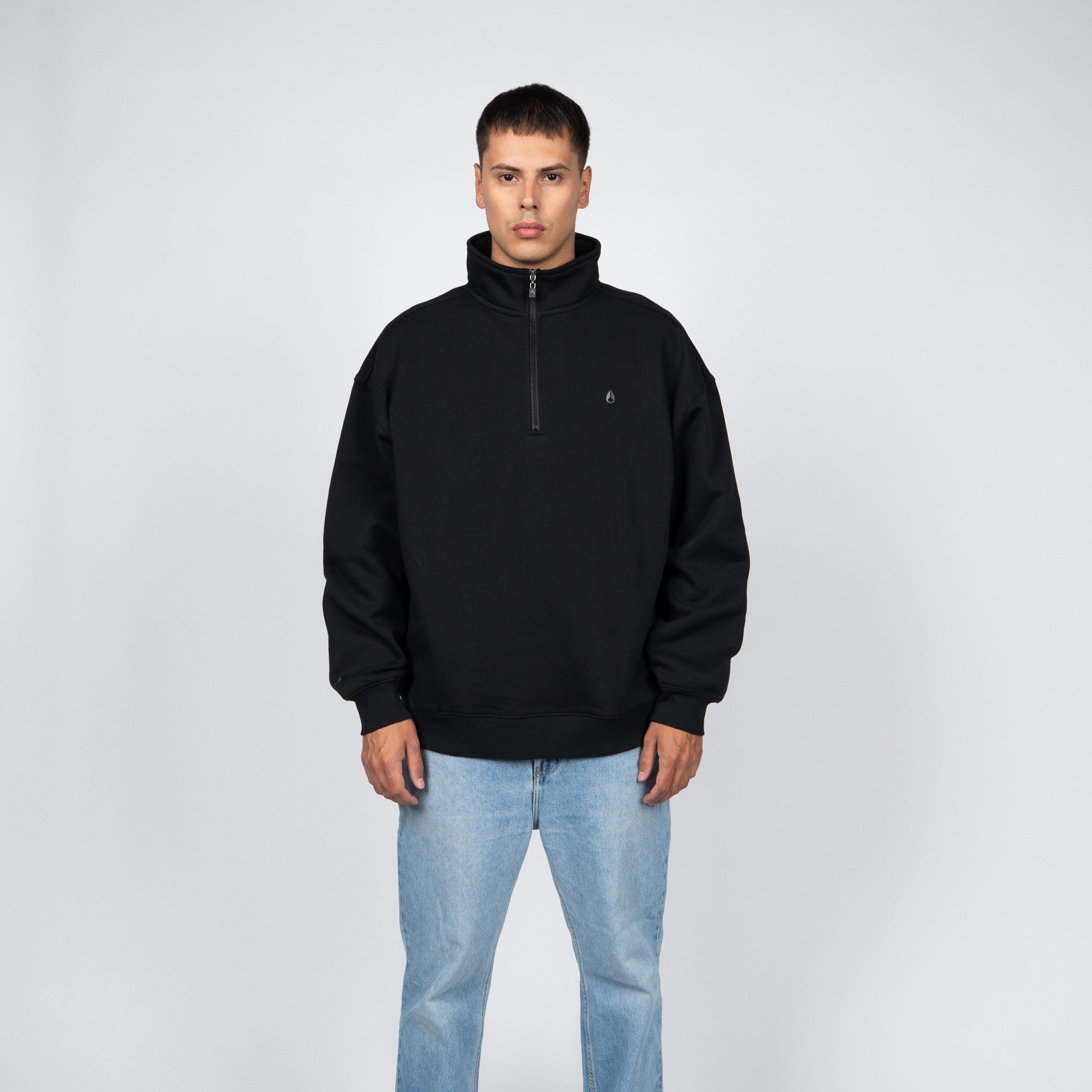 Polerón Half Zipper Nixon Men Tiny Logo Black