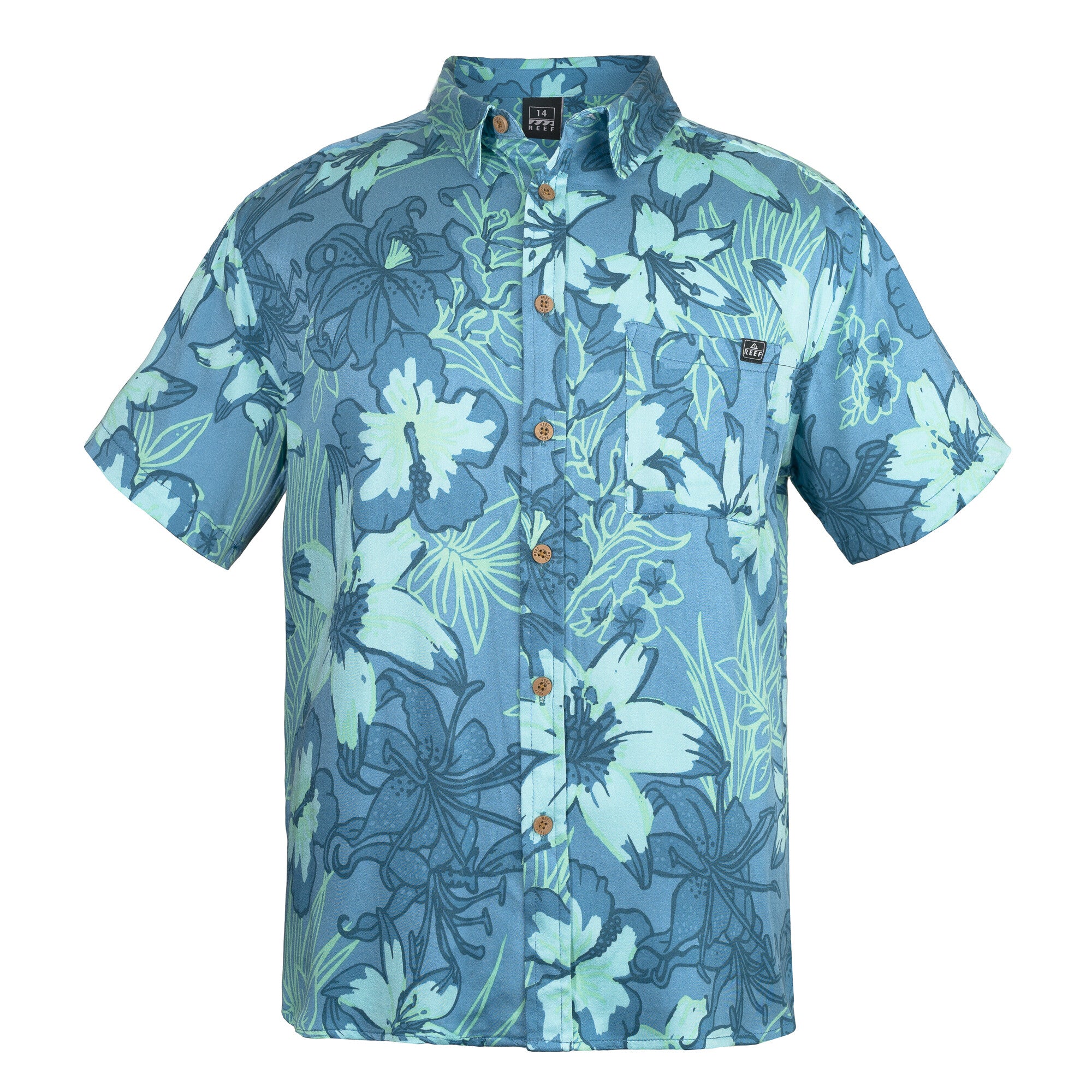 Camisa Niño Reef Flores Azul Celeste