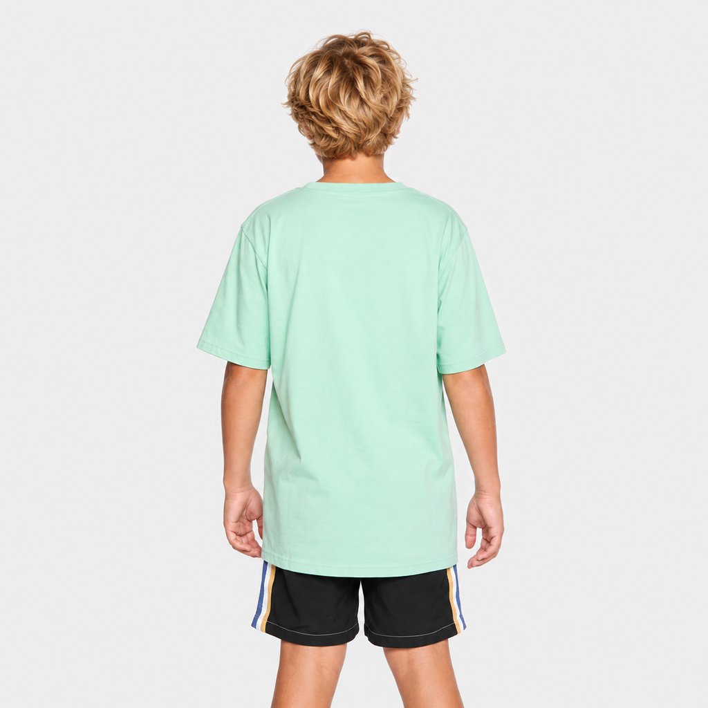 Polera Reef Kids Light Green Print Front