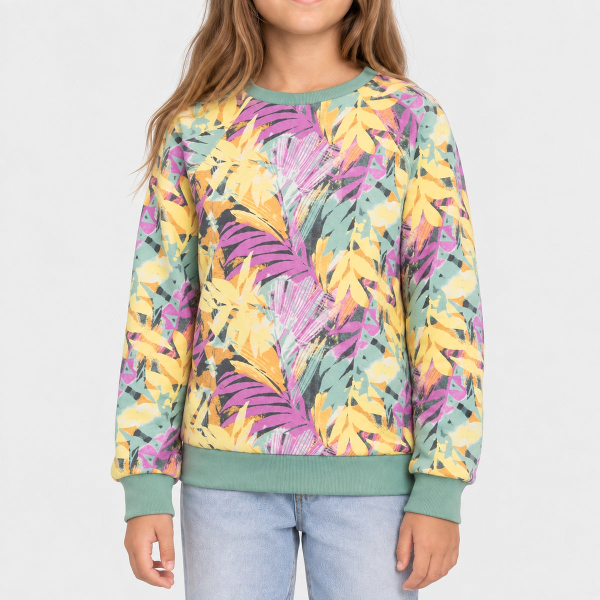 Poleron Kids Crew Leaf Multicolor