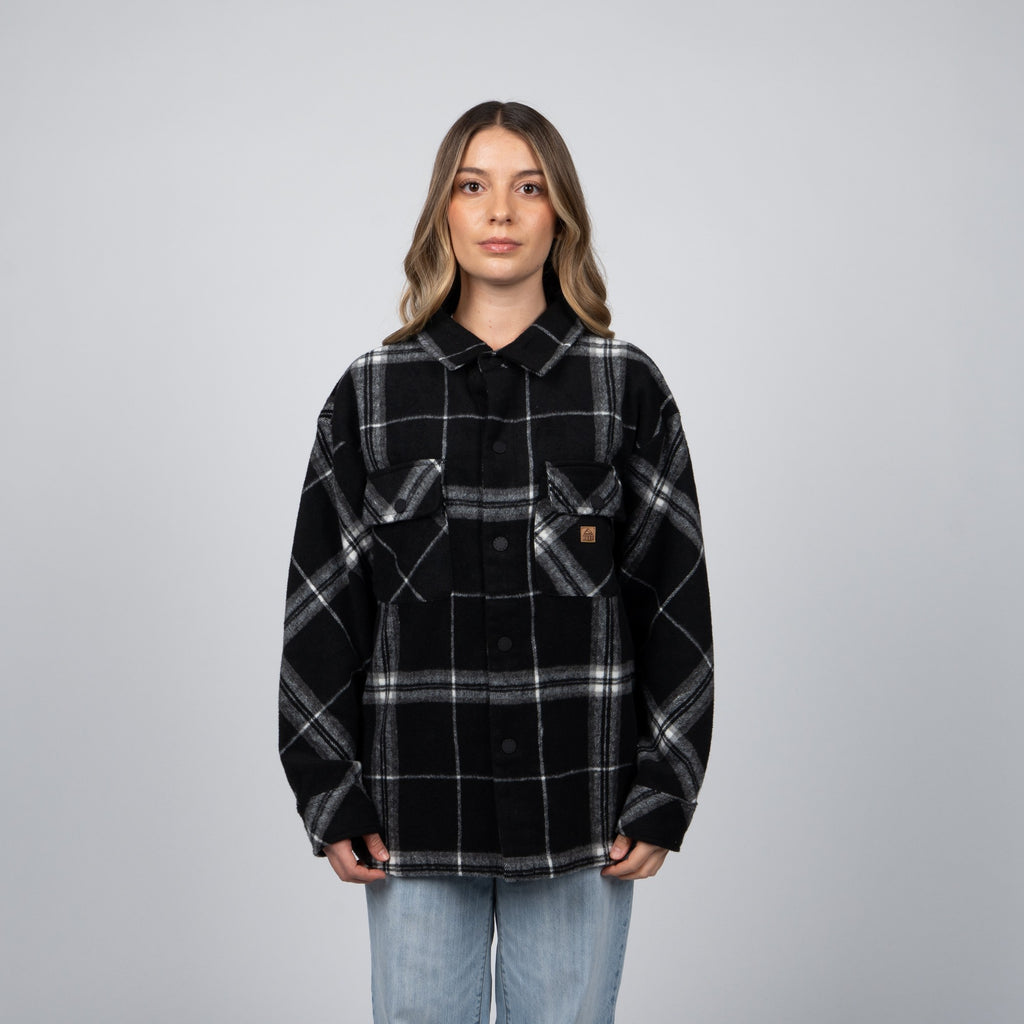Sobrecamisa Reef Women Buttons Black White