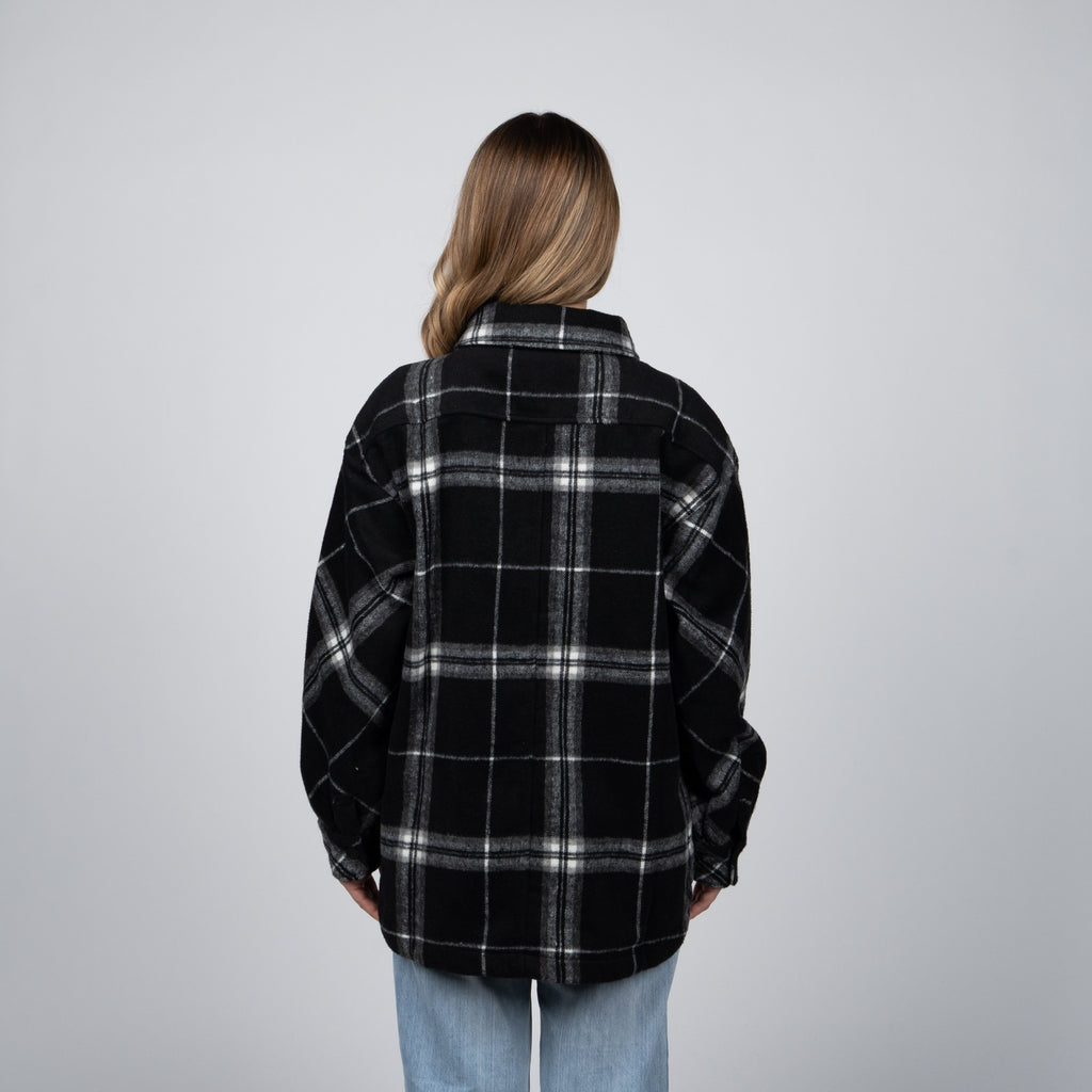 Sobrecamisa Reef Women Buttons Black White