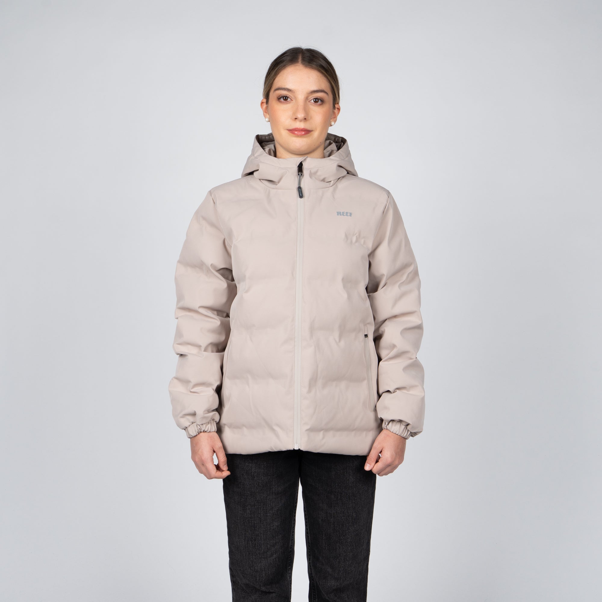 Parka Reef Women Puffer Full Zipper Beige
