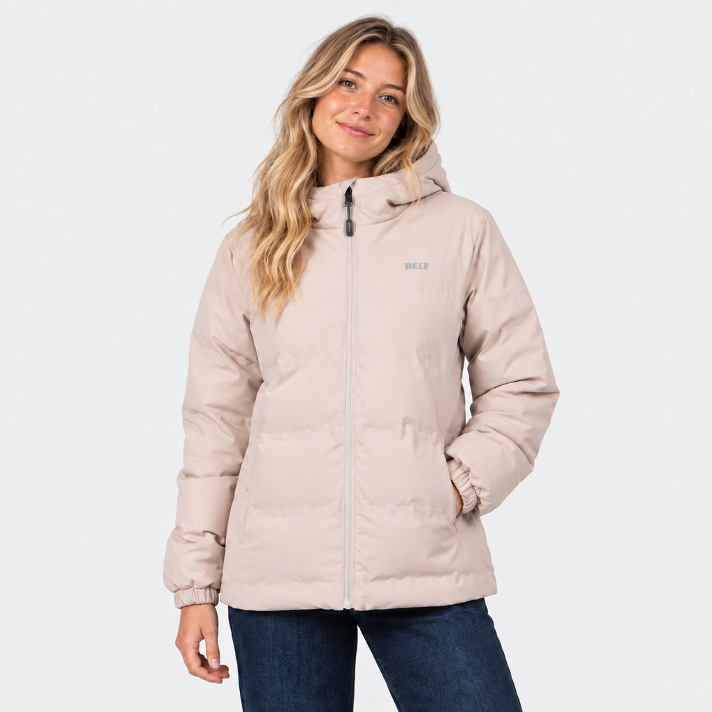 Parka Reef Women Puffer Full Zipper Beige