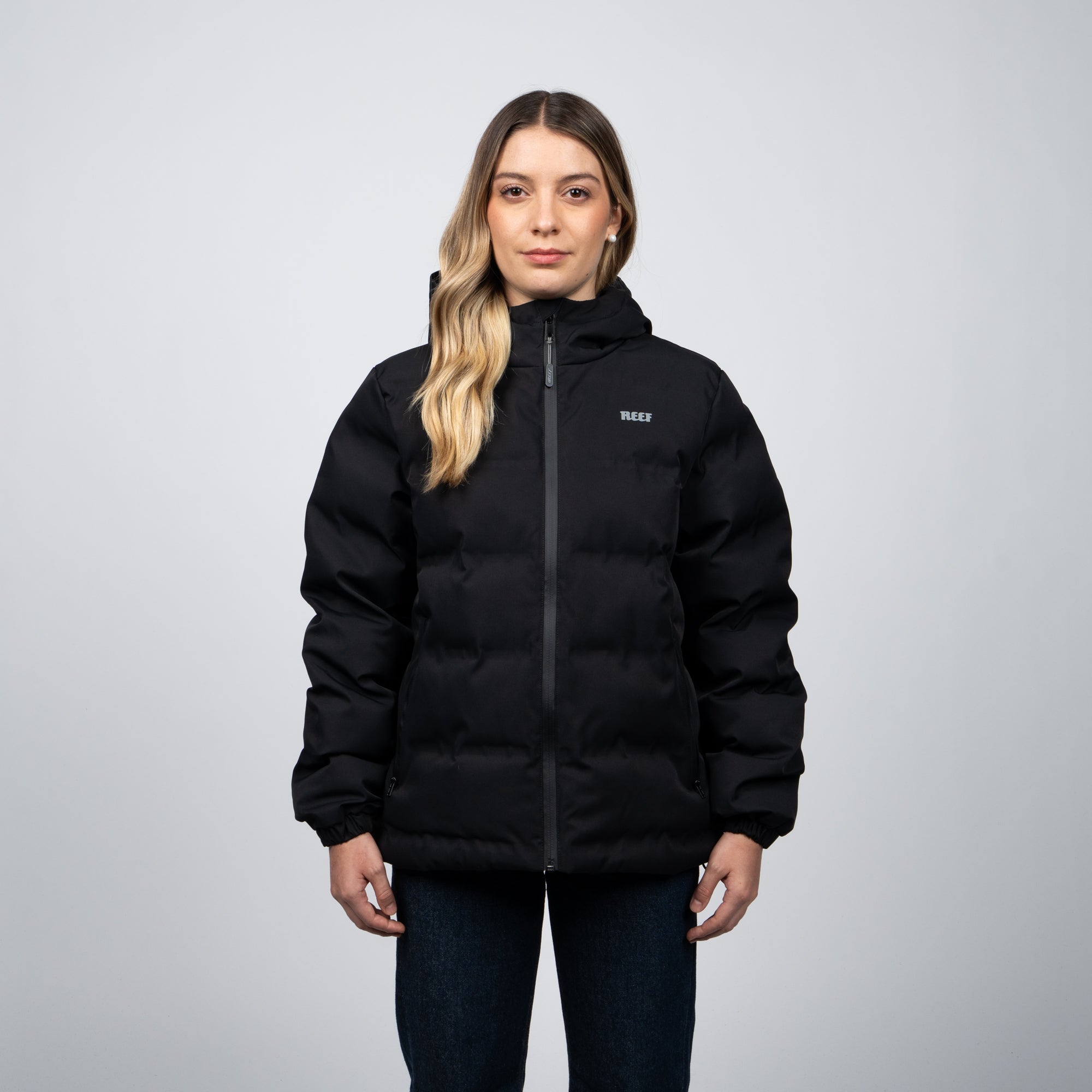 Parka Reef Women Puffer Full Zipper Black