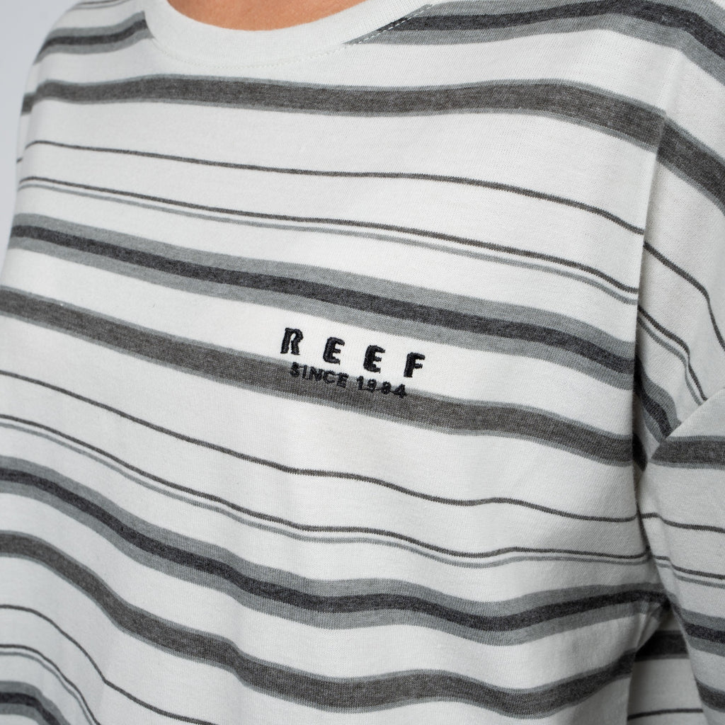 Polera Reef Manga Larga Women Stripe Grey Black