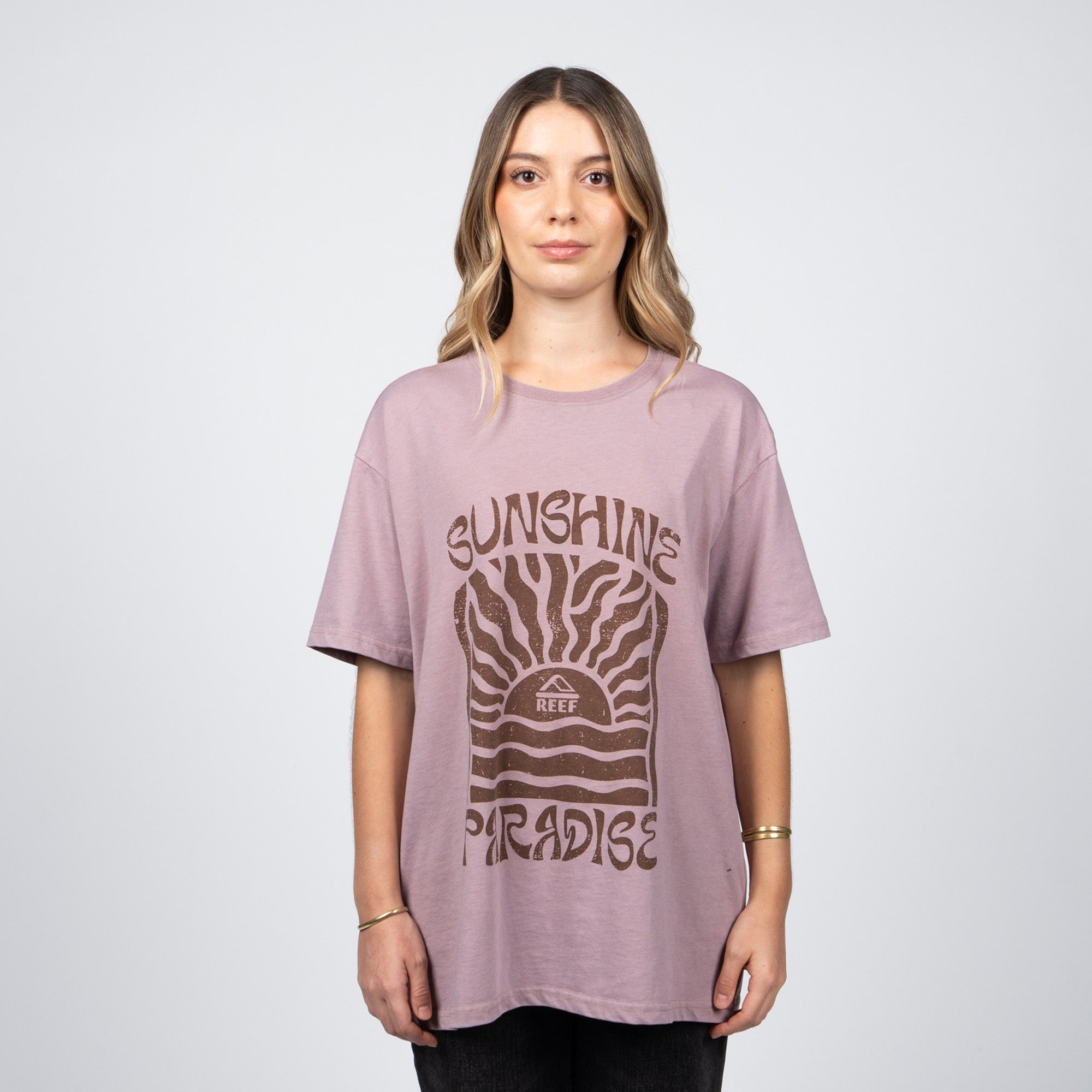 Polera Reef Women Sunshine Paradise Soft Brown