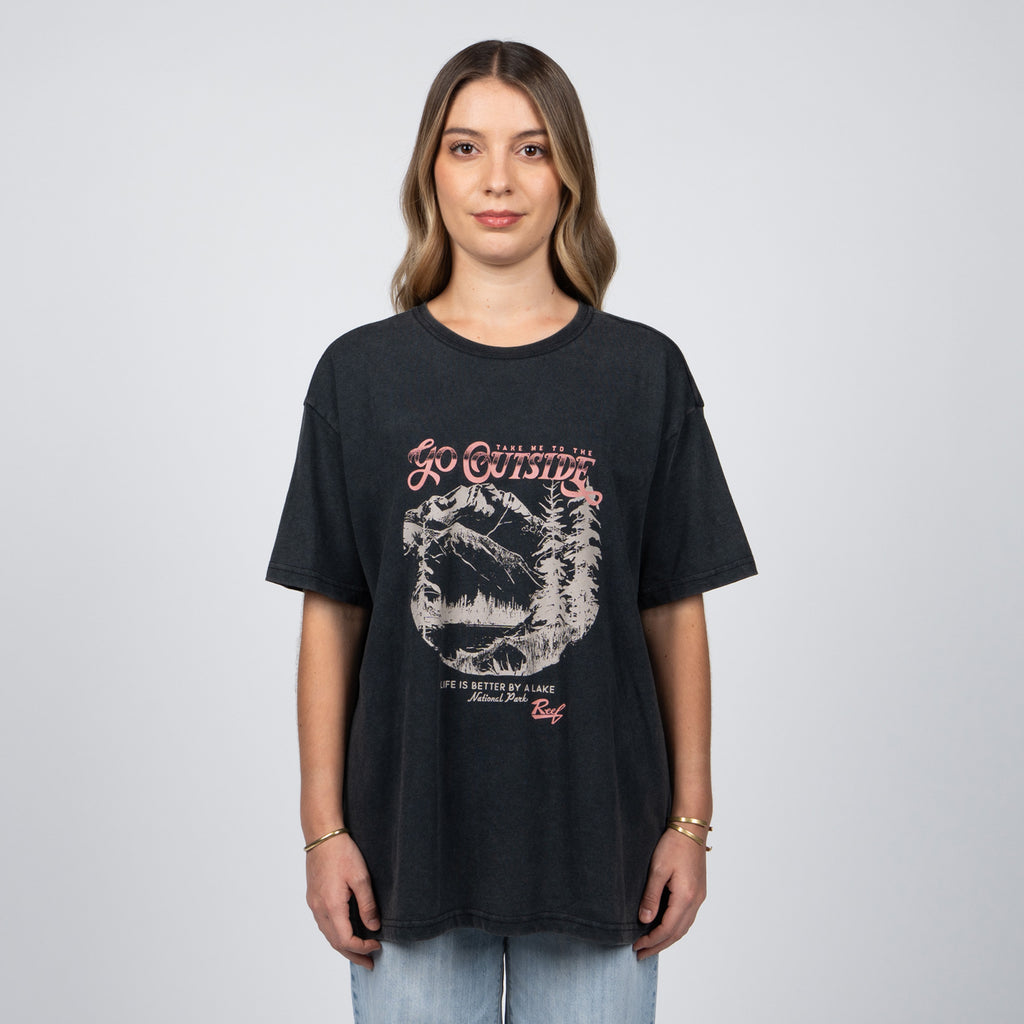 Polera Reef Women Go Outside Black