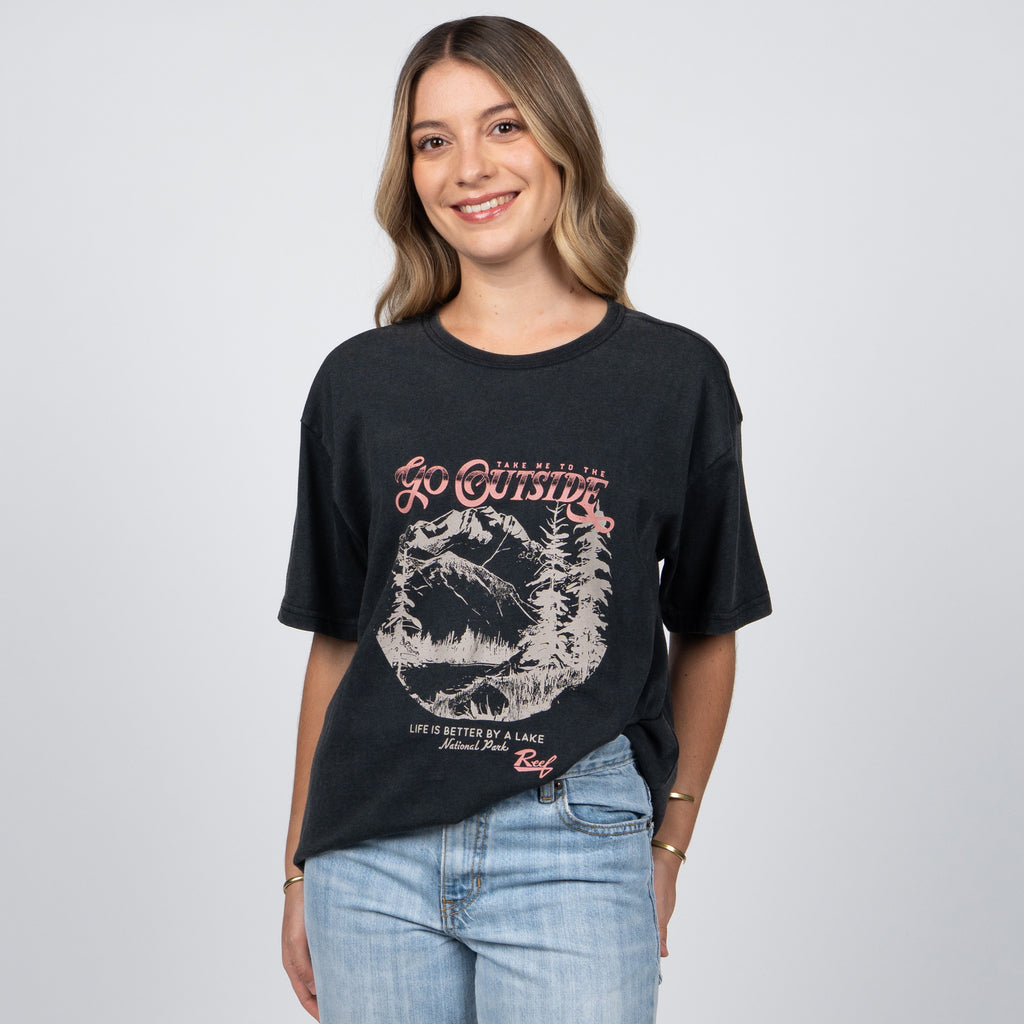 Polera Reef Women Go Outside Black