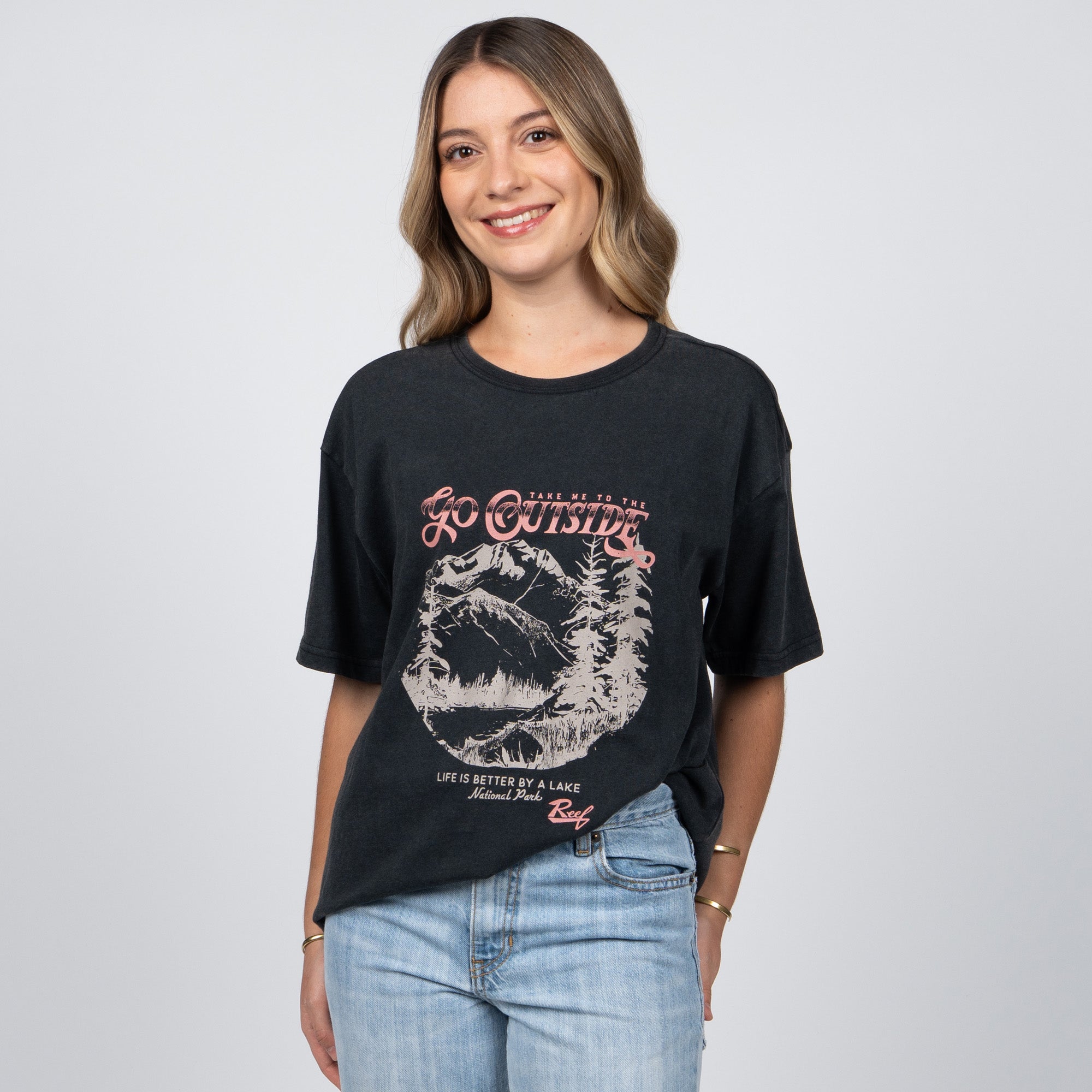 Polera Reef Women Go Outside Black