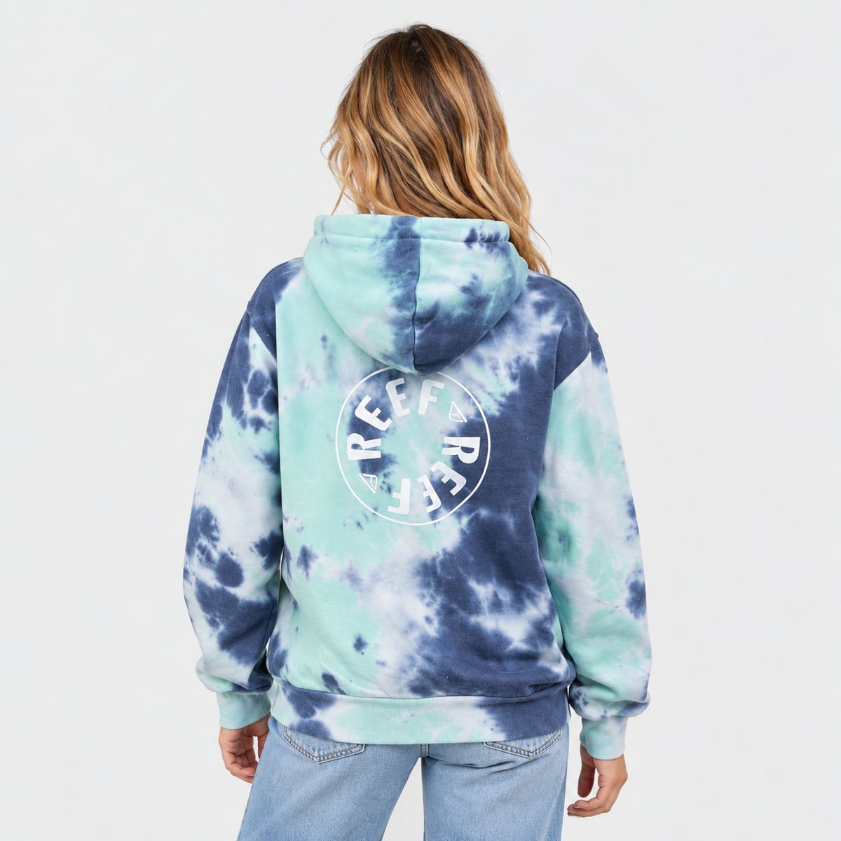 Poleron Women Tiedye Blue, Light, White Hoodie