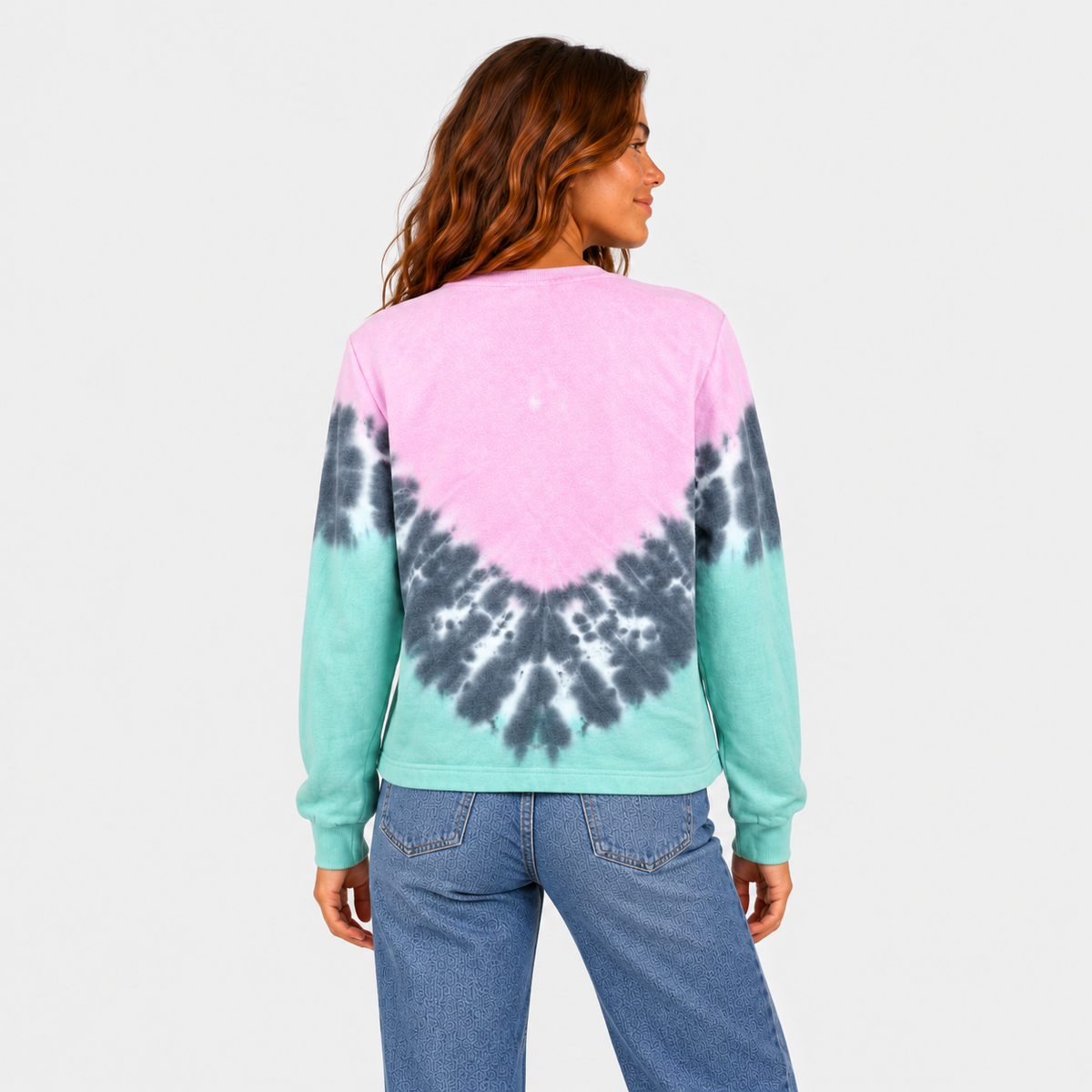 Poleron Women Crew Tiedye Pink Blue